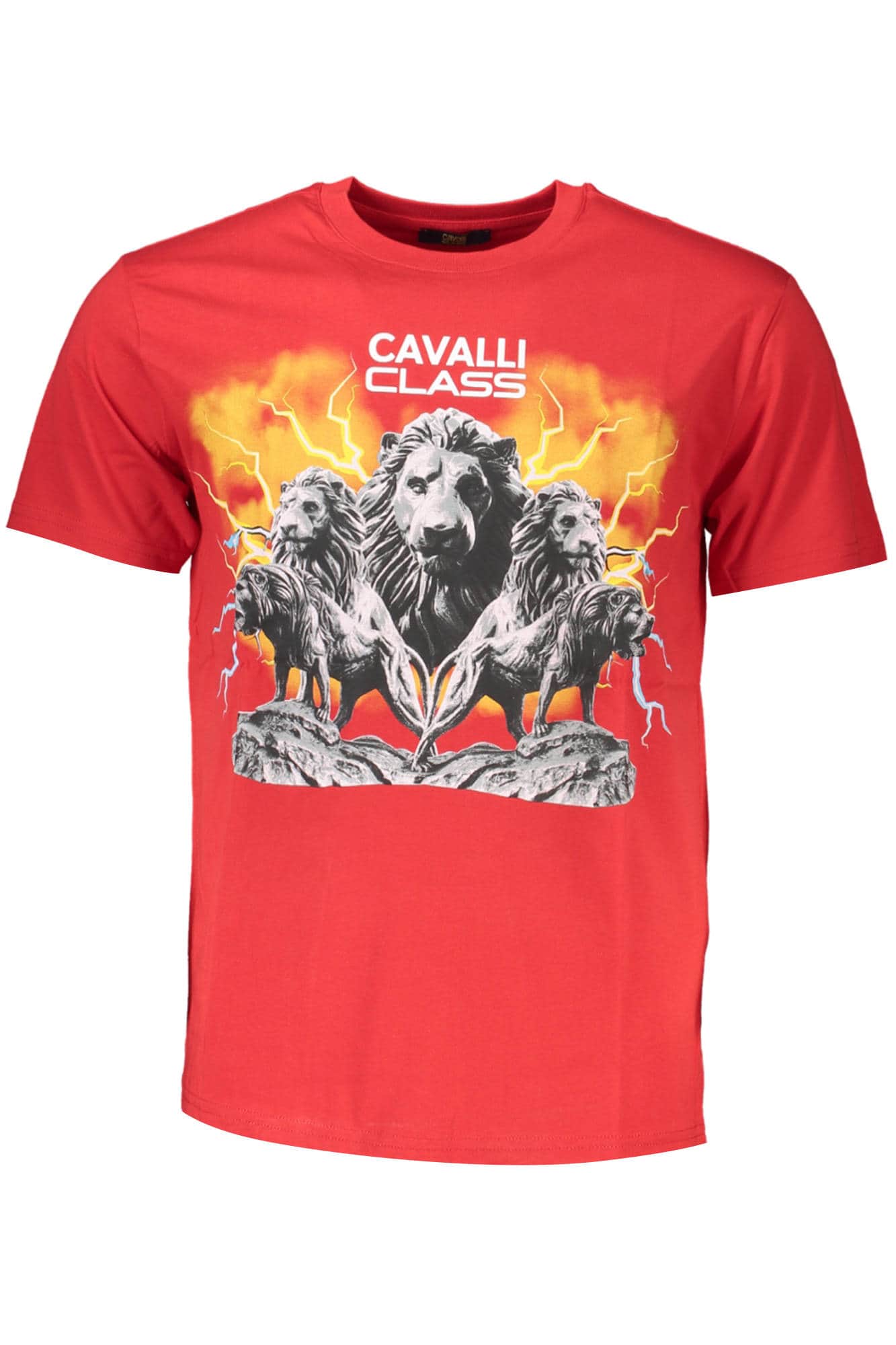 Cavalli Class manga corta t-camisa hombre rojo
