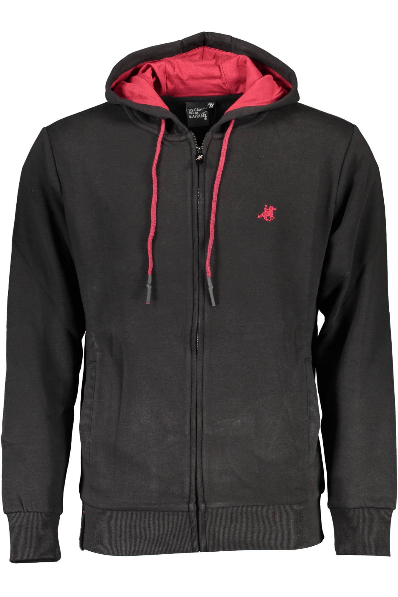 US Grand hombre negro con cremallera sudadera