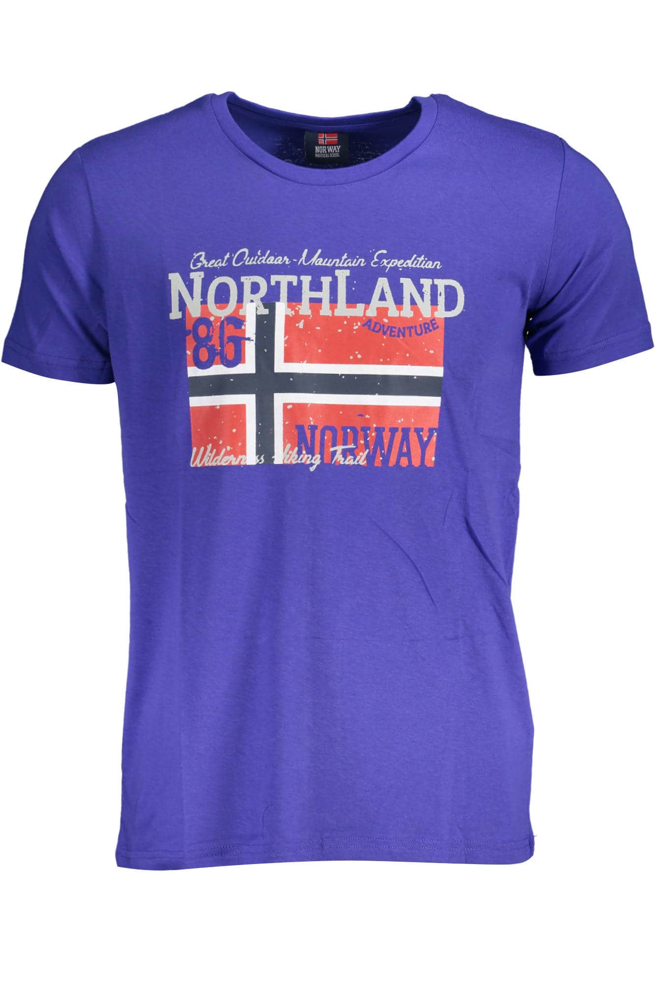 Norway 1963 hombre manga corta t-camisa azul