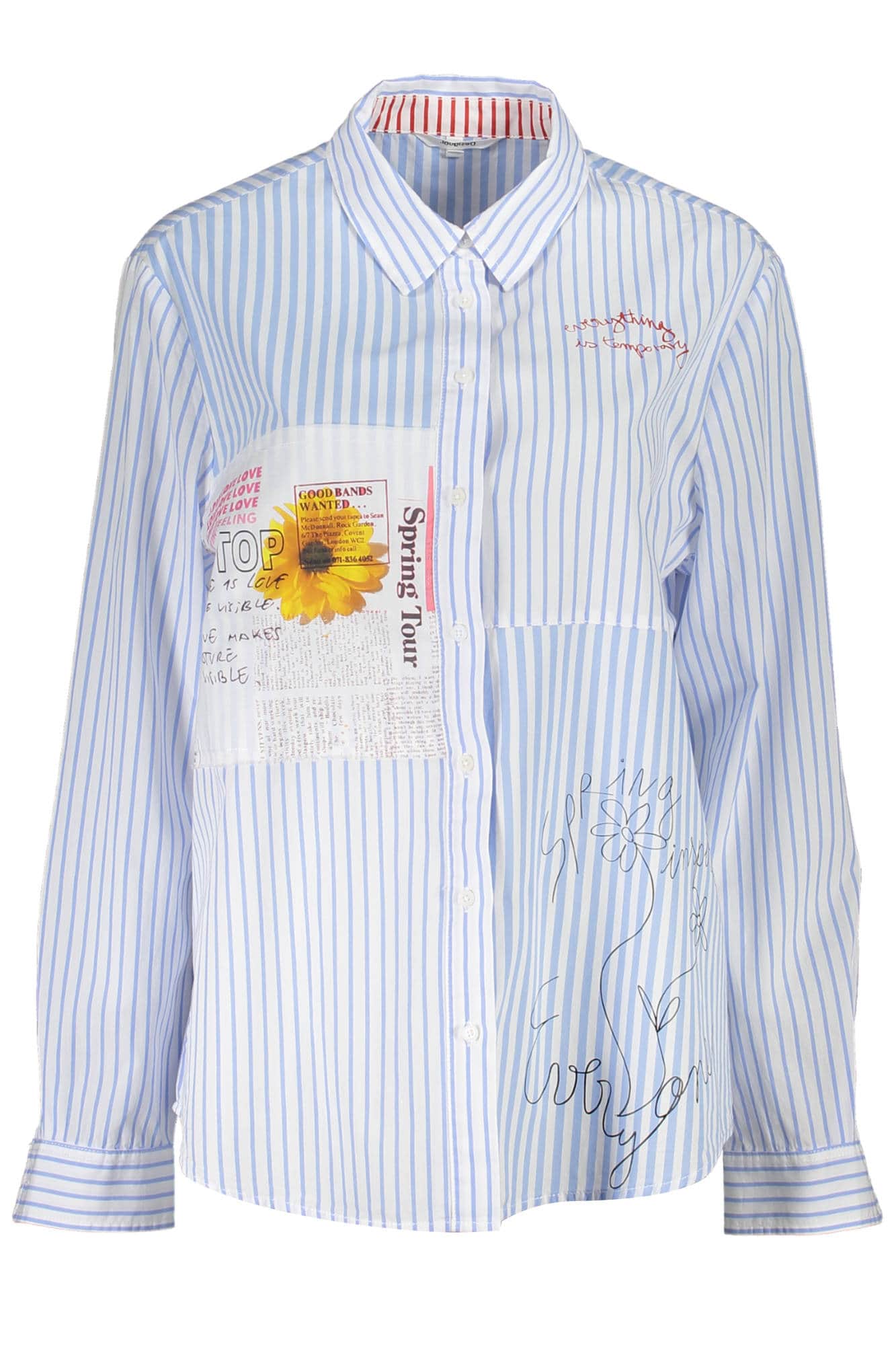 Desigual manga larga camisa mujer azul