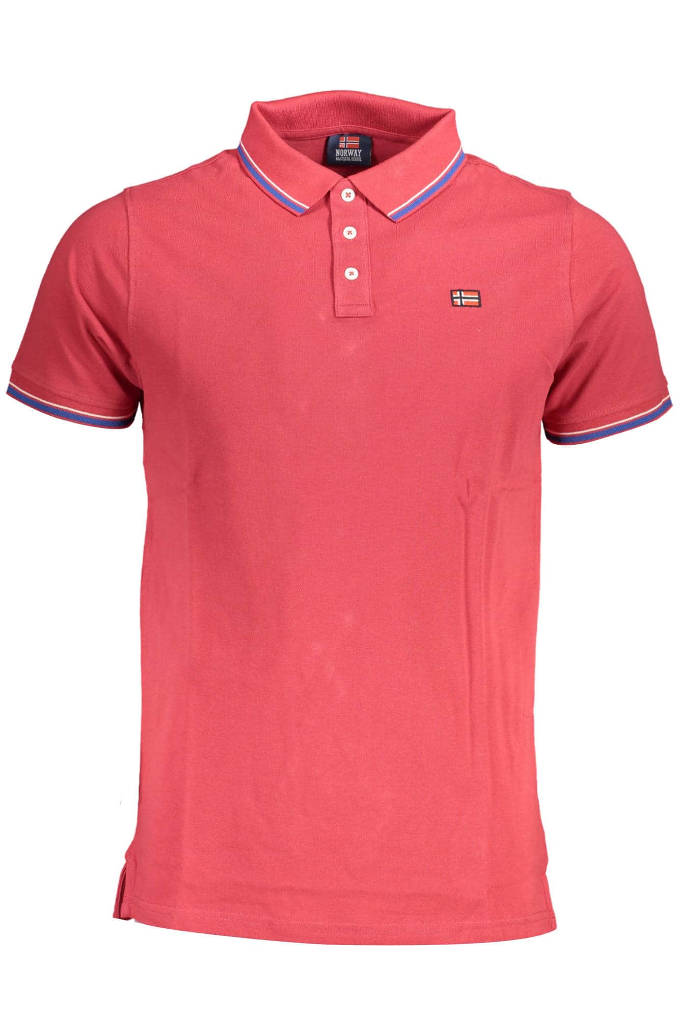 Norway 1963 hombre manga corta polo rojo