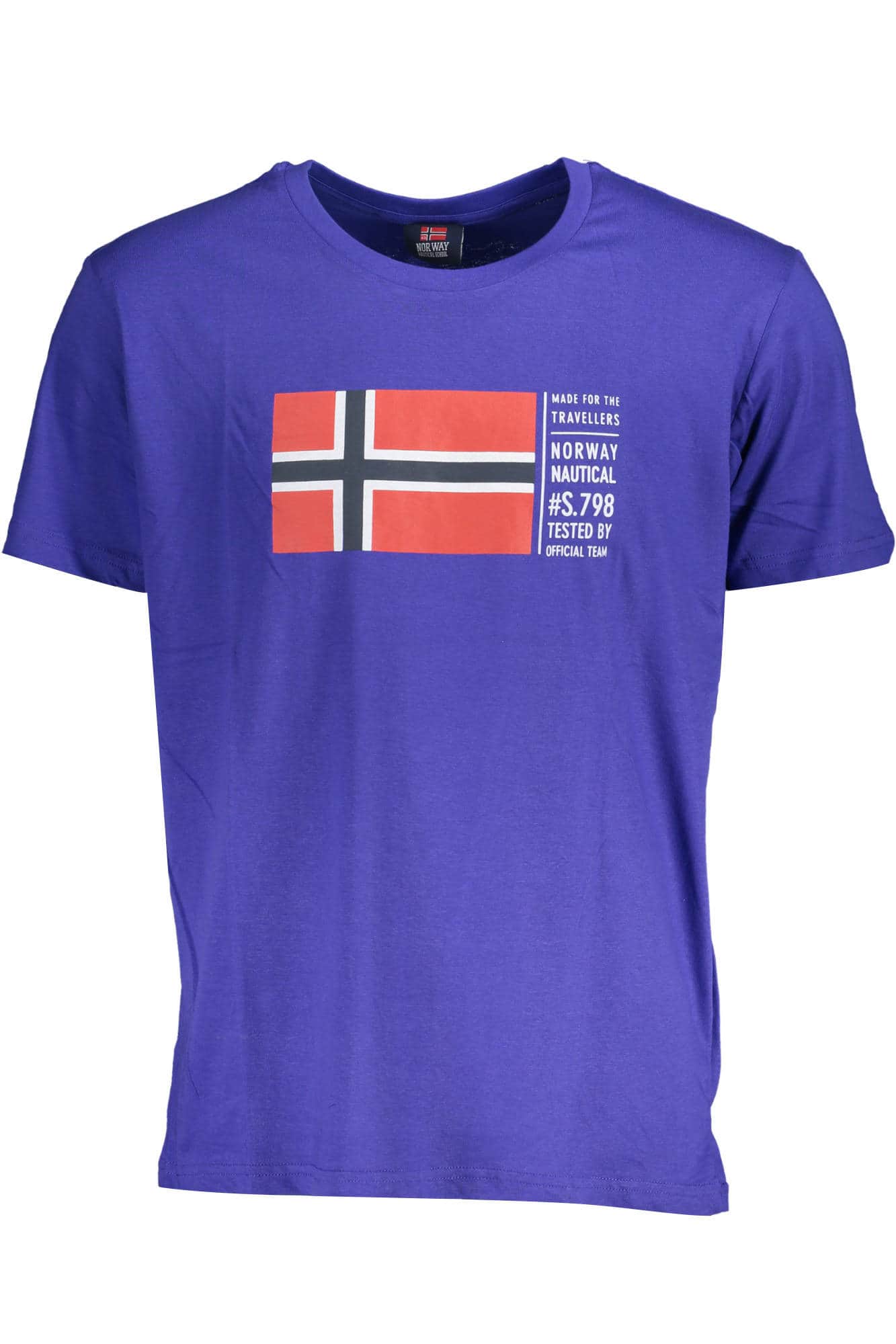 Norway 1963 hombre manga corta t-camisa azul