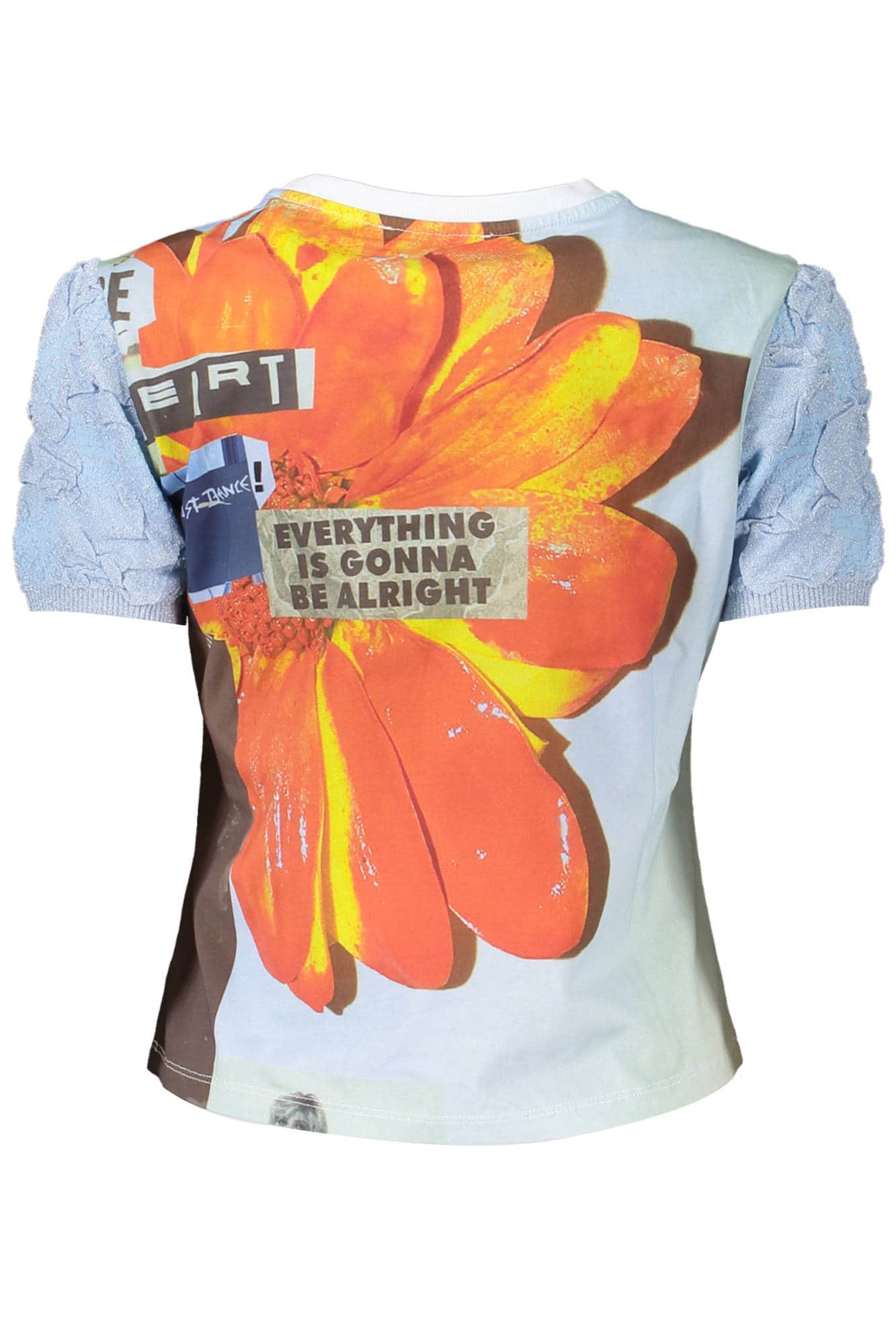 Desigual manga corta t-camisa mujer azul