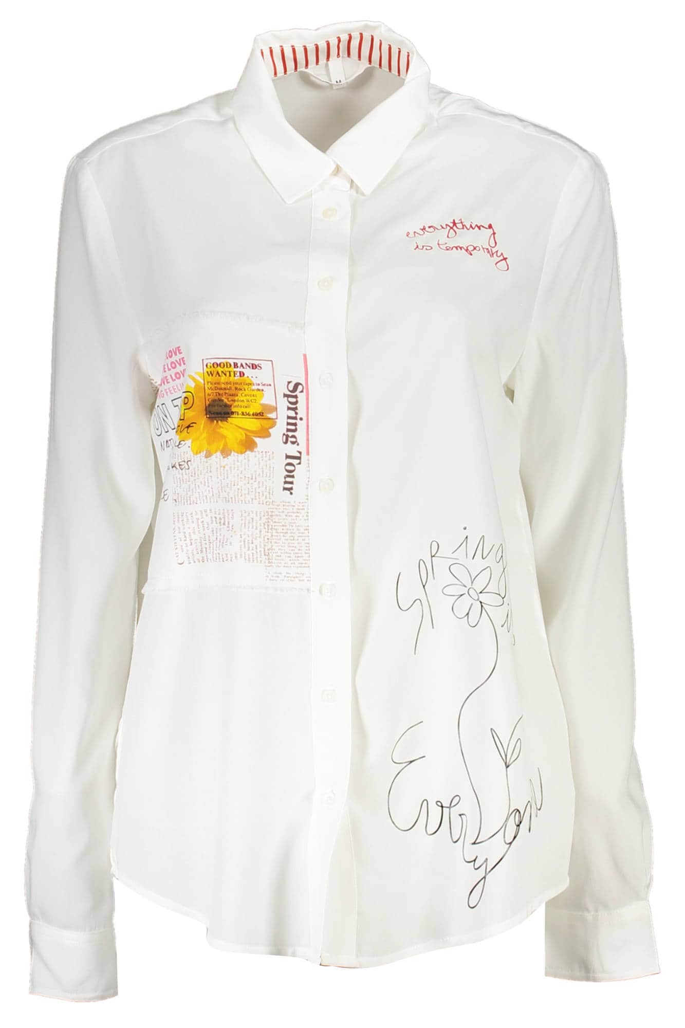 Desigual manga larga camisa mujer blanco