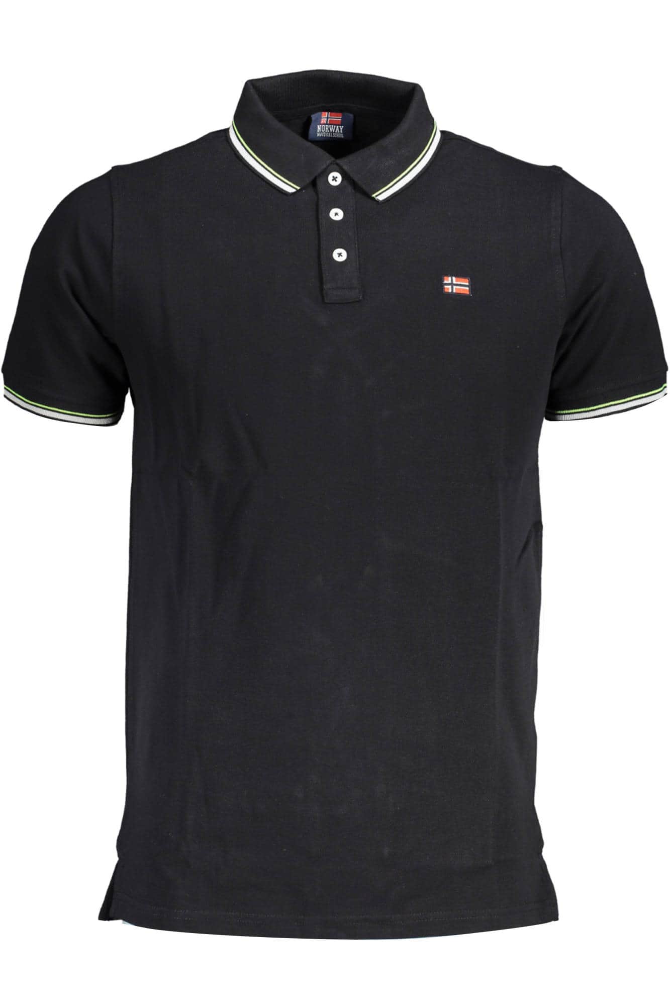 Norway 1963 hombre manga corta polo negro