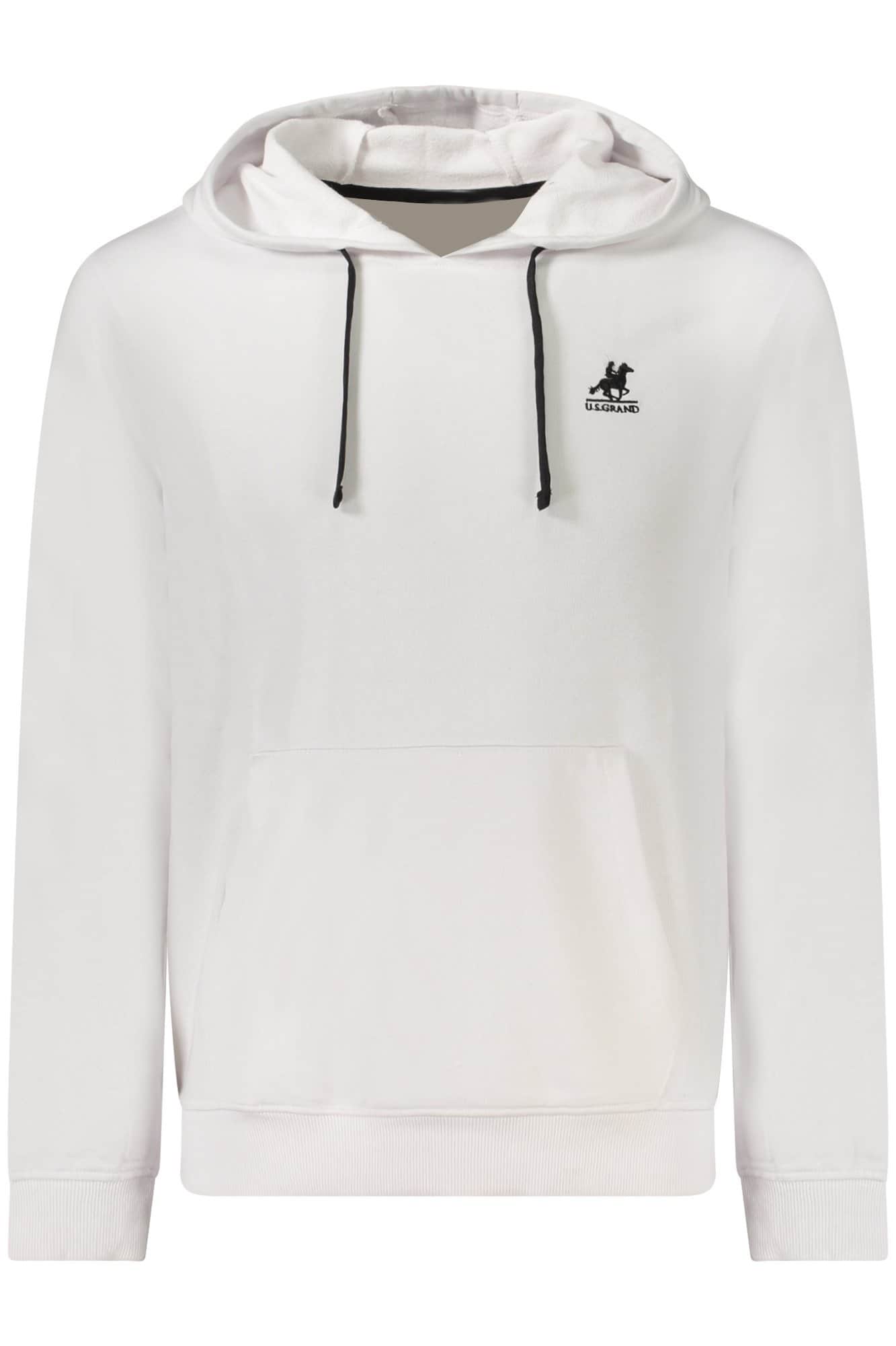 US Grand hombre blanco con cremallera sudadera