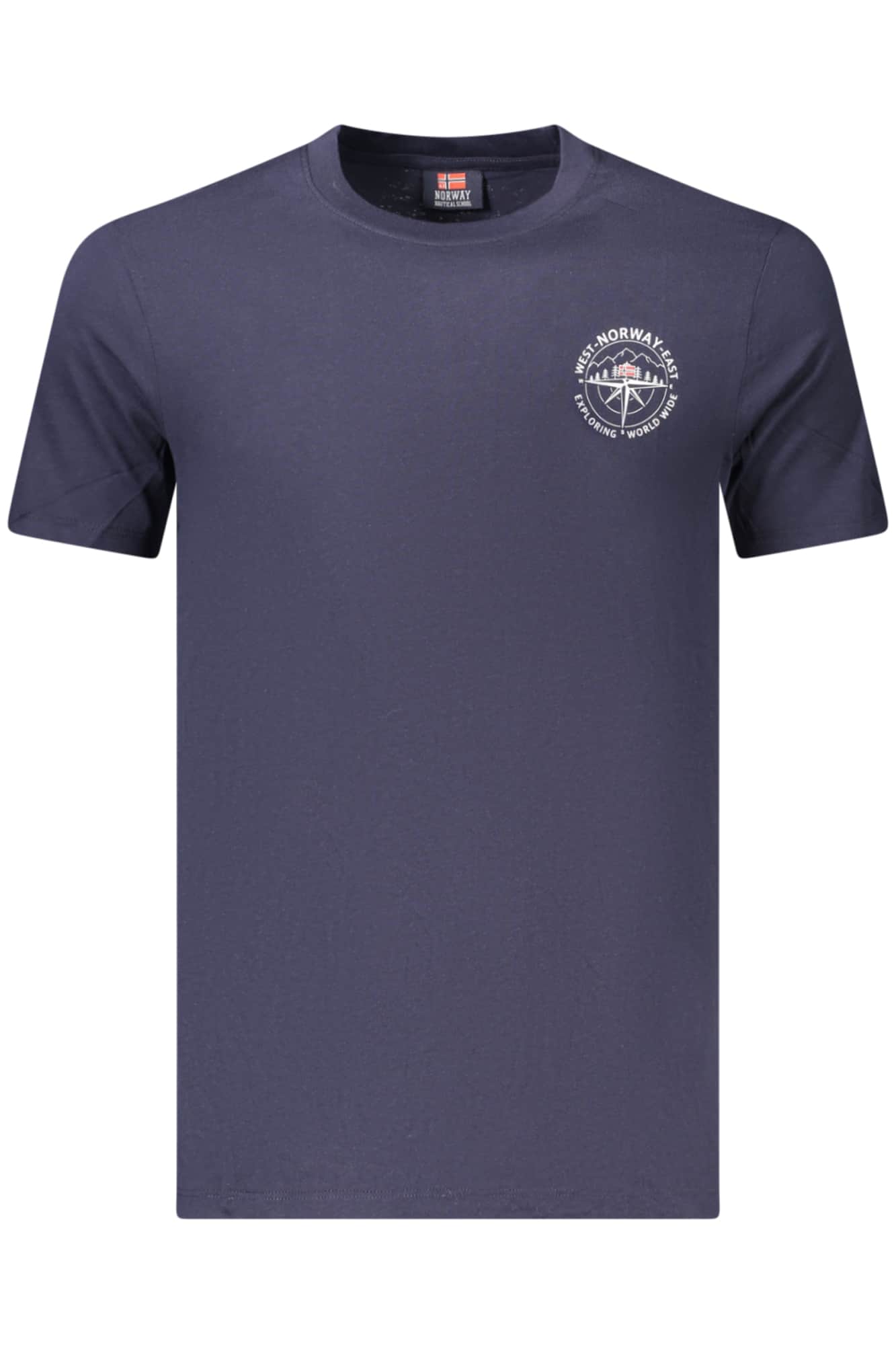 Norway 1963 hombre manga corta t-camisa azul