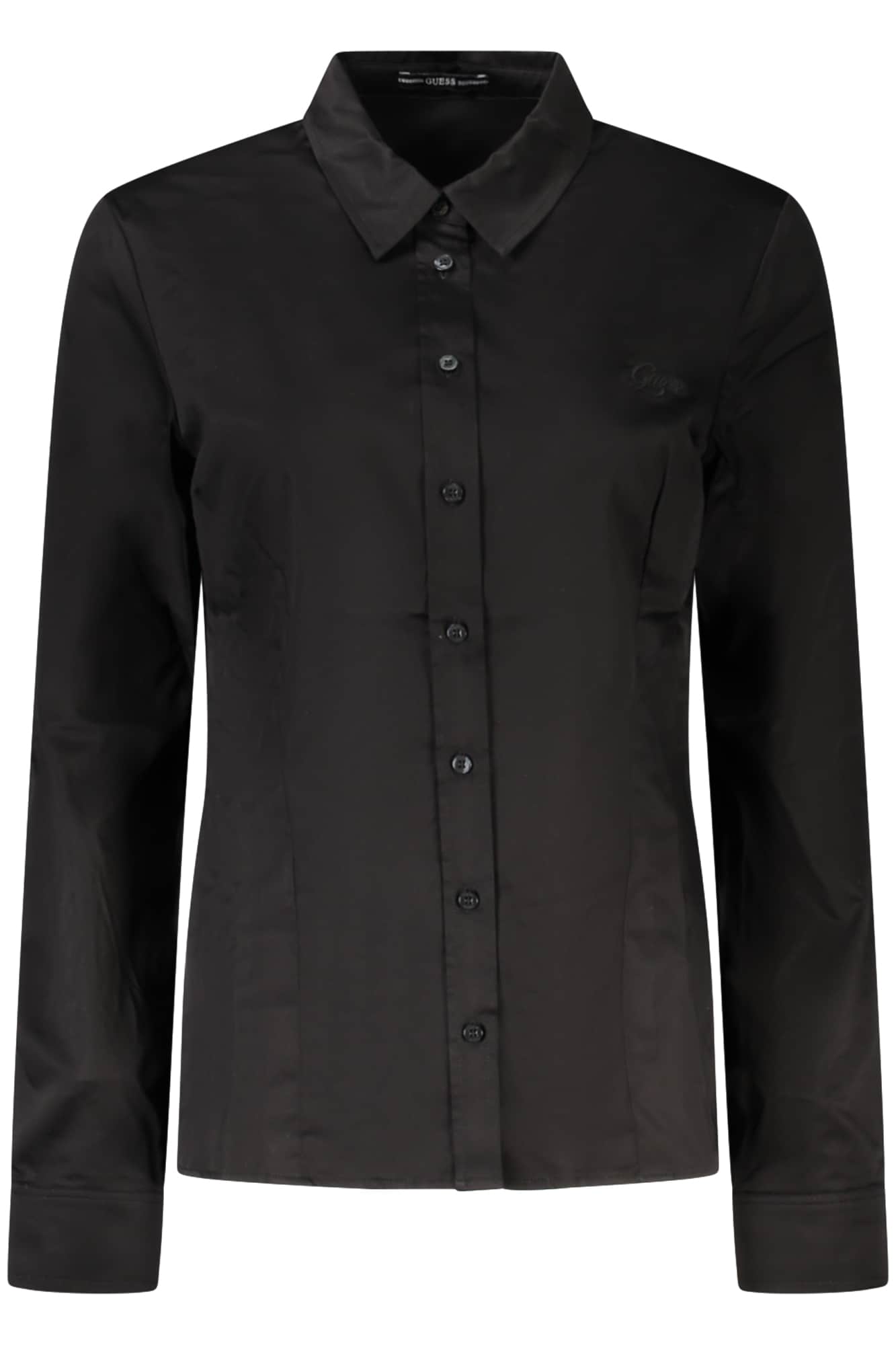 Guess vaqueros manga larga camisa mujer negro