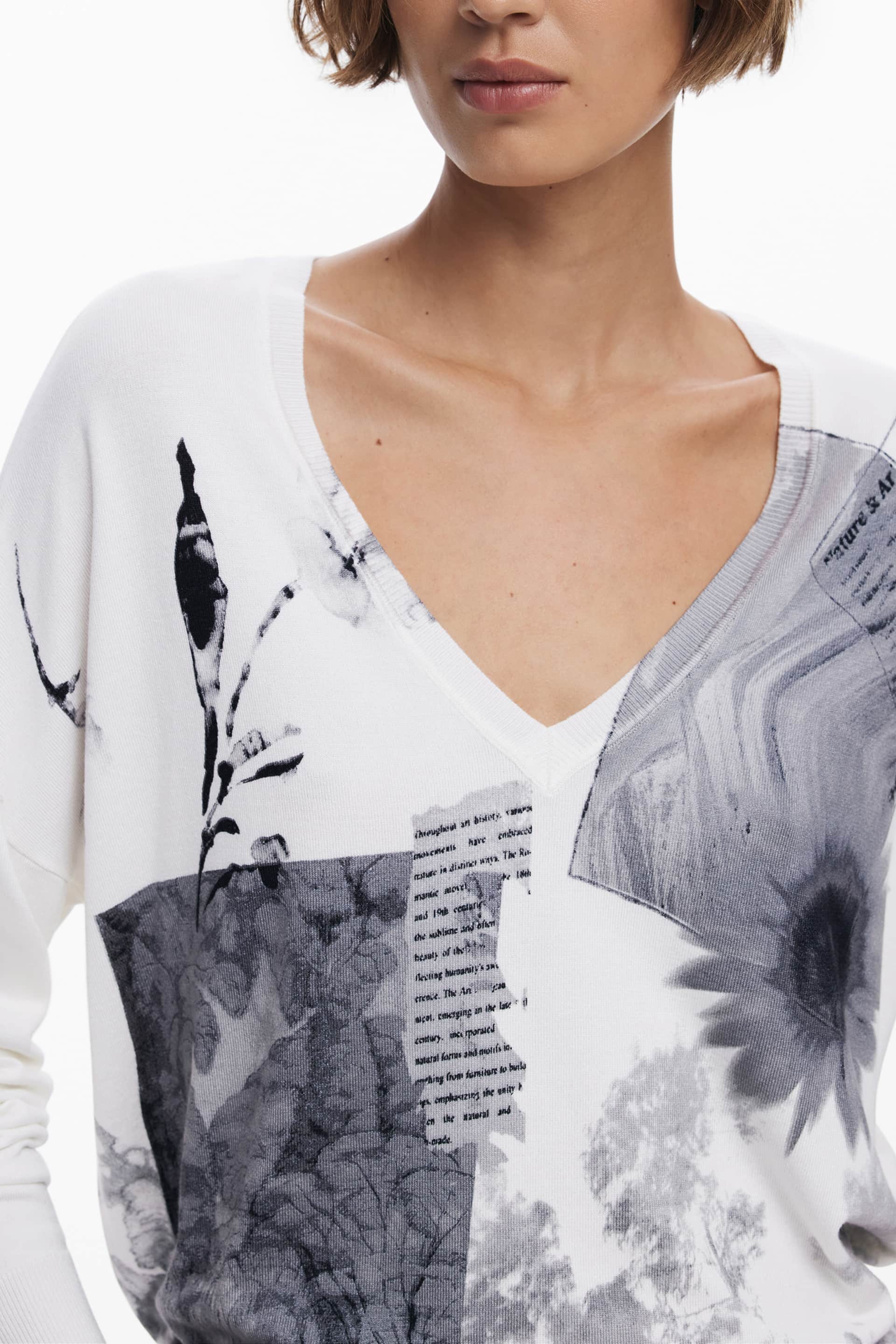 Desigual mujer blanco jersey