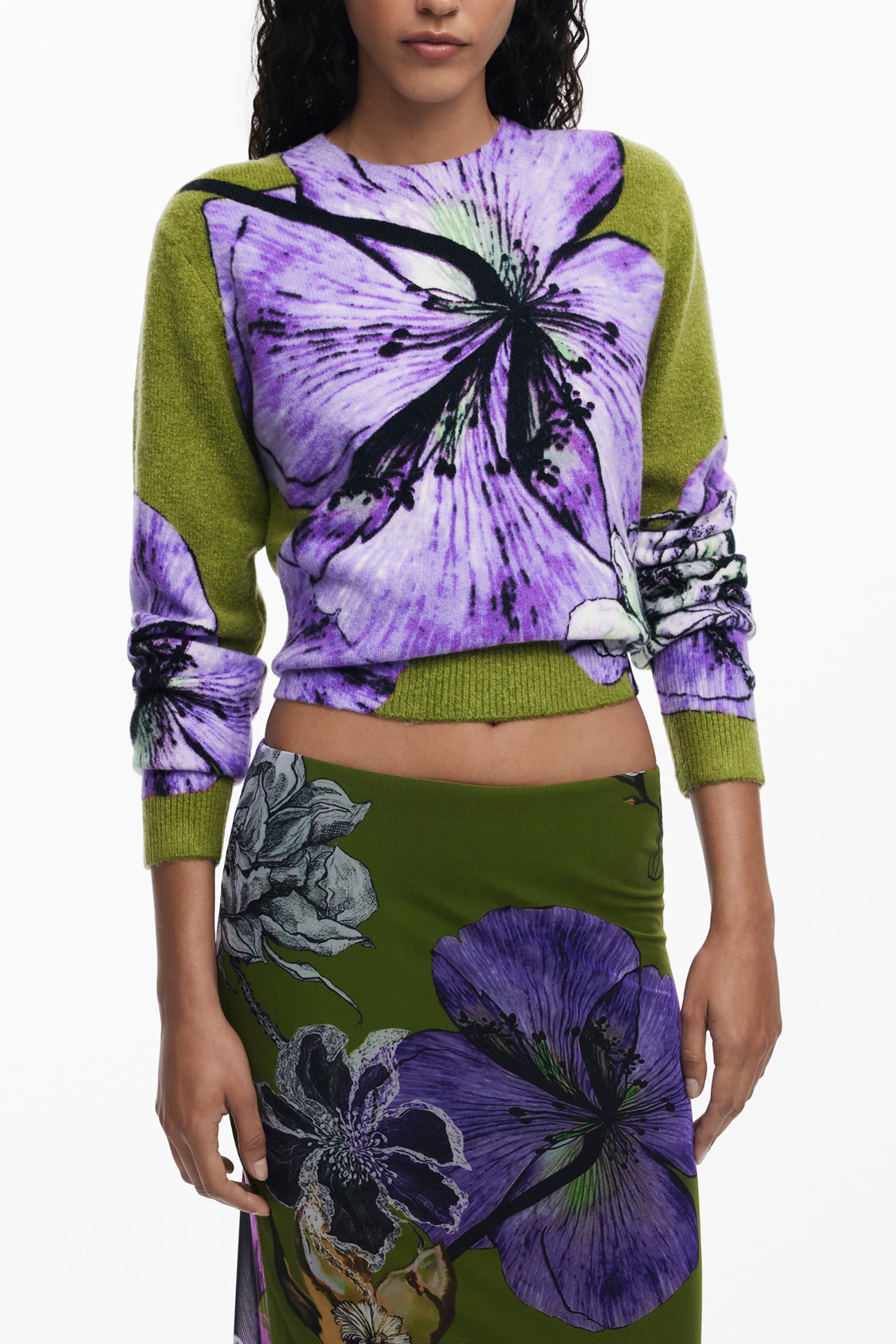 Desigual mujer largo verde falda