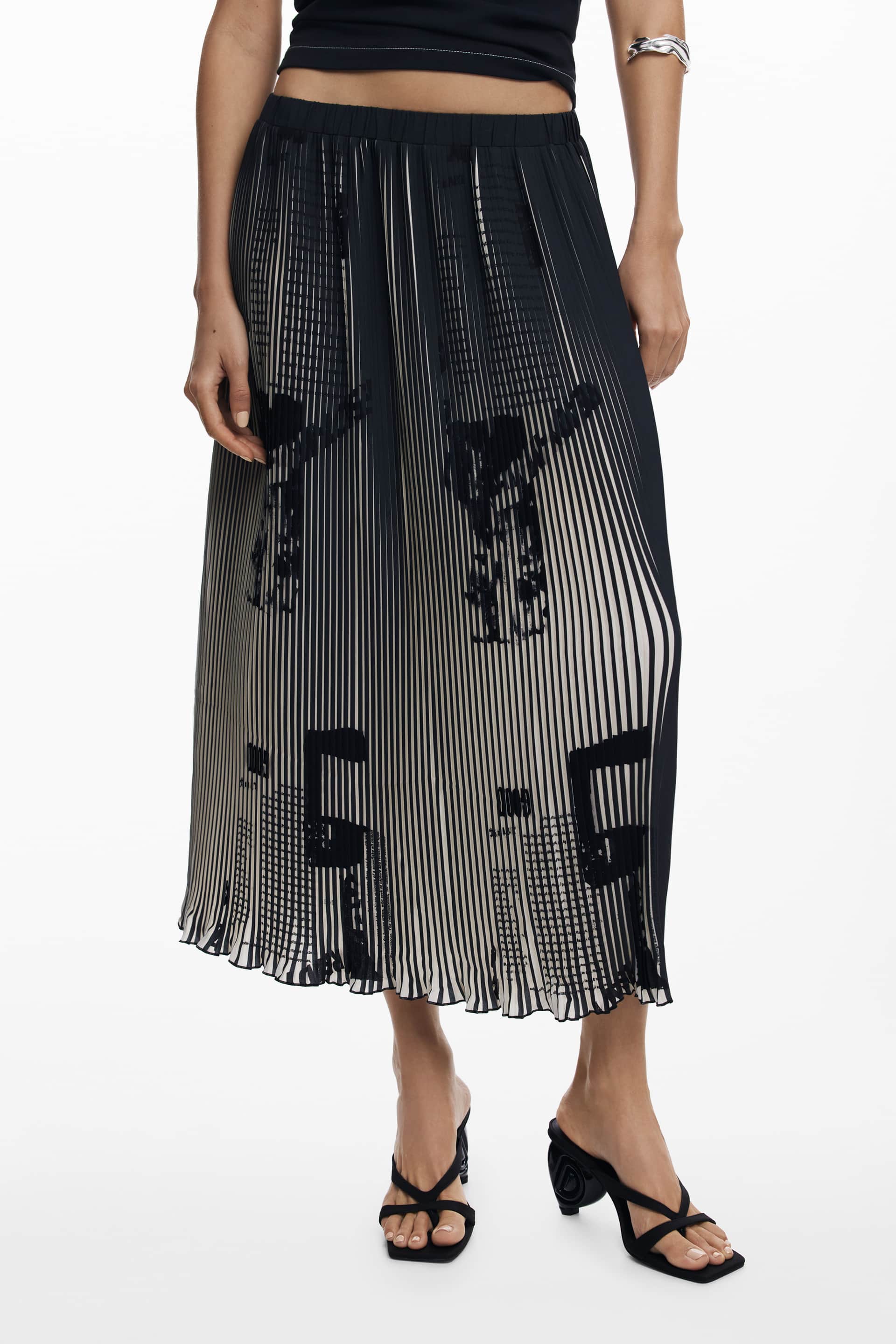 Desigual mujer largo falda negro