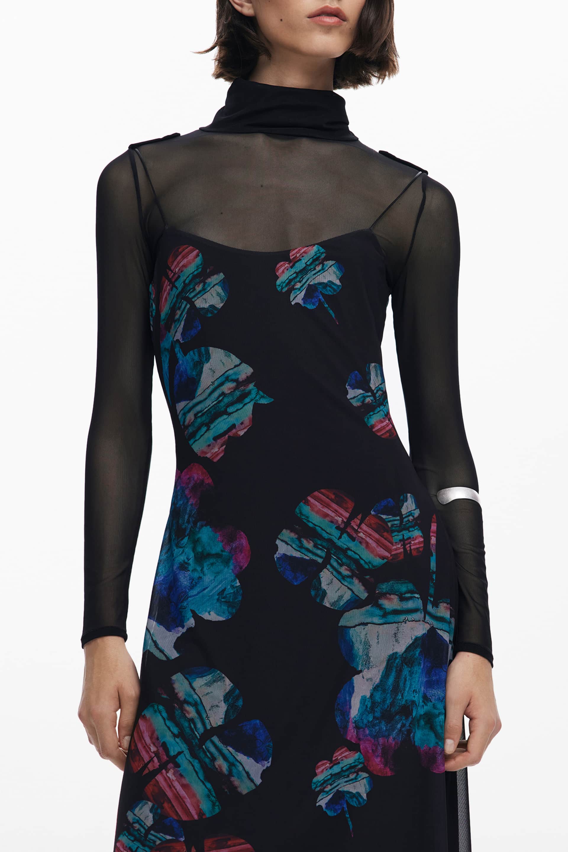 Desigual mujer largo negro vestido