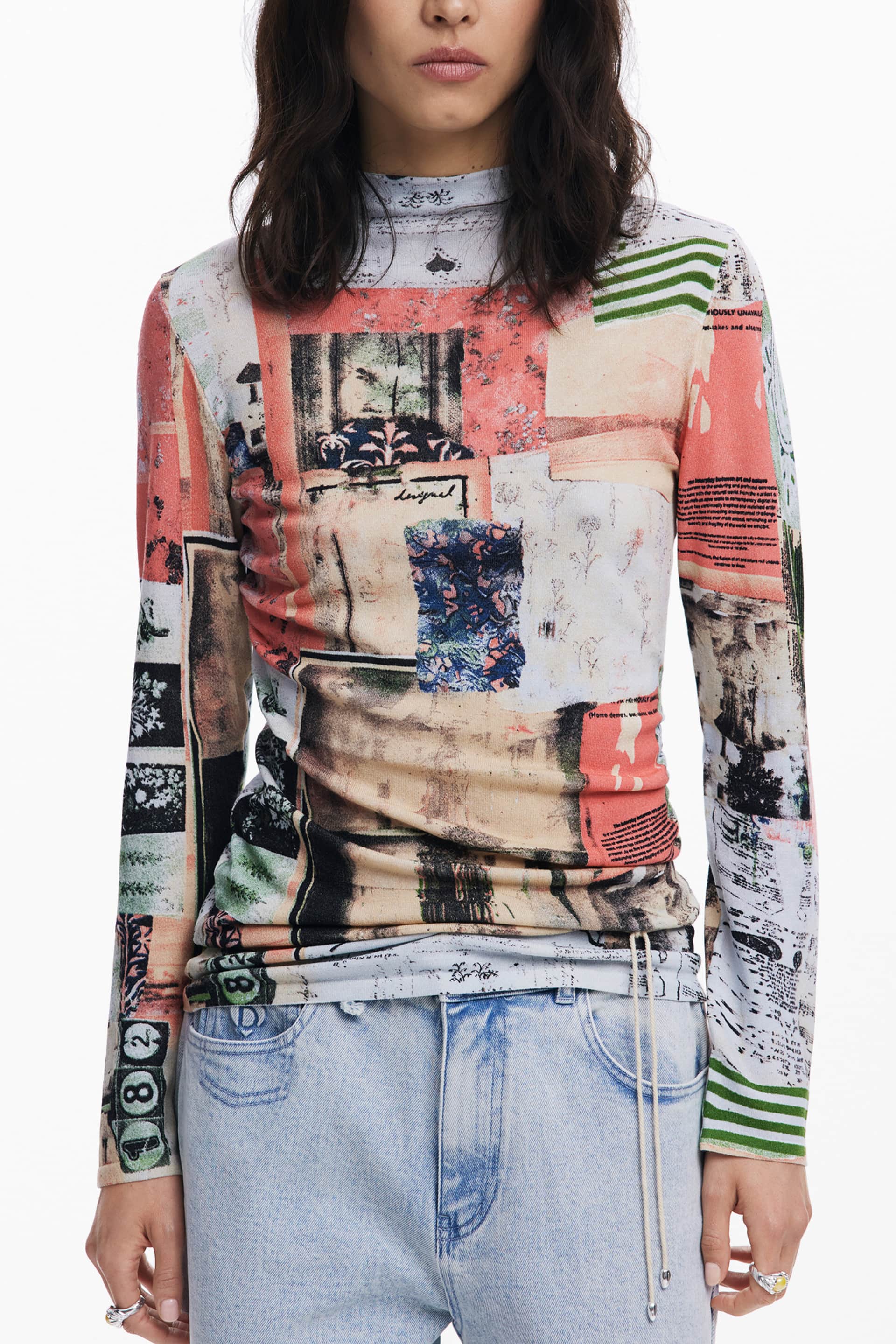 Desigual mujer rosa jersey