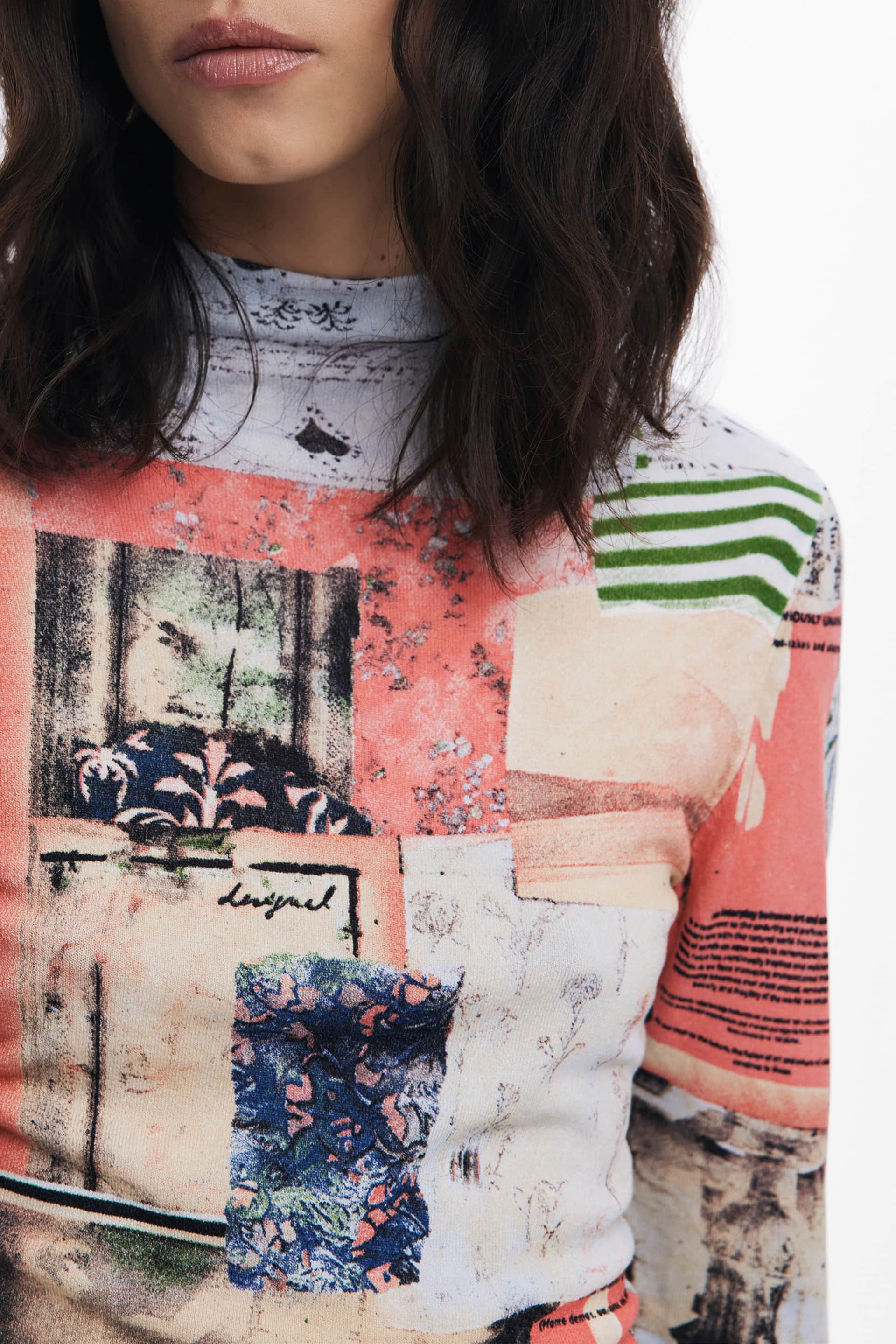 Desigual mujer rosa jersey