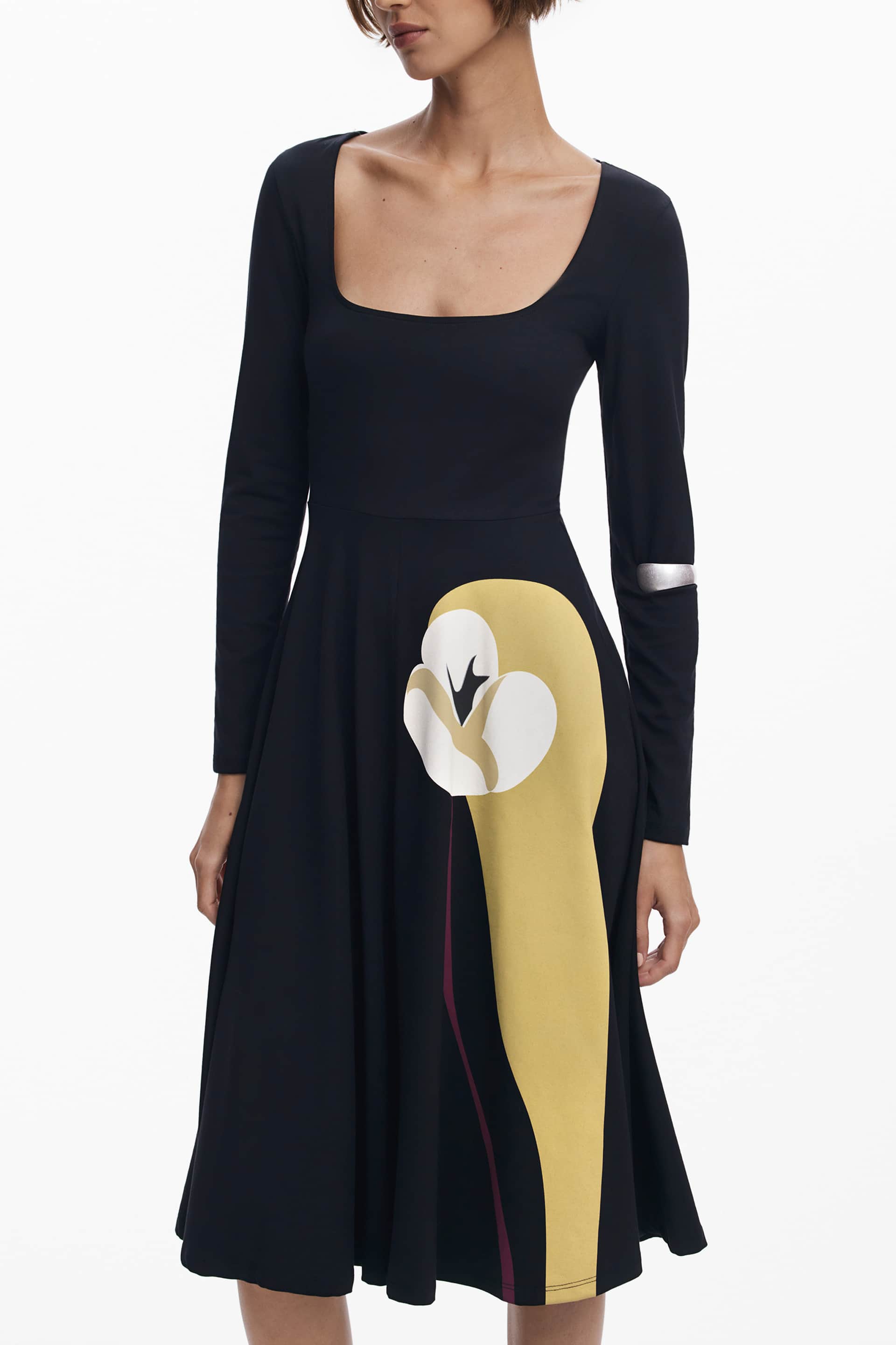 Desigual mujer largo negro vestido