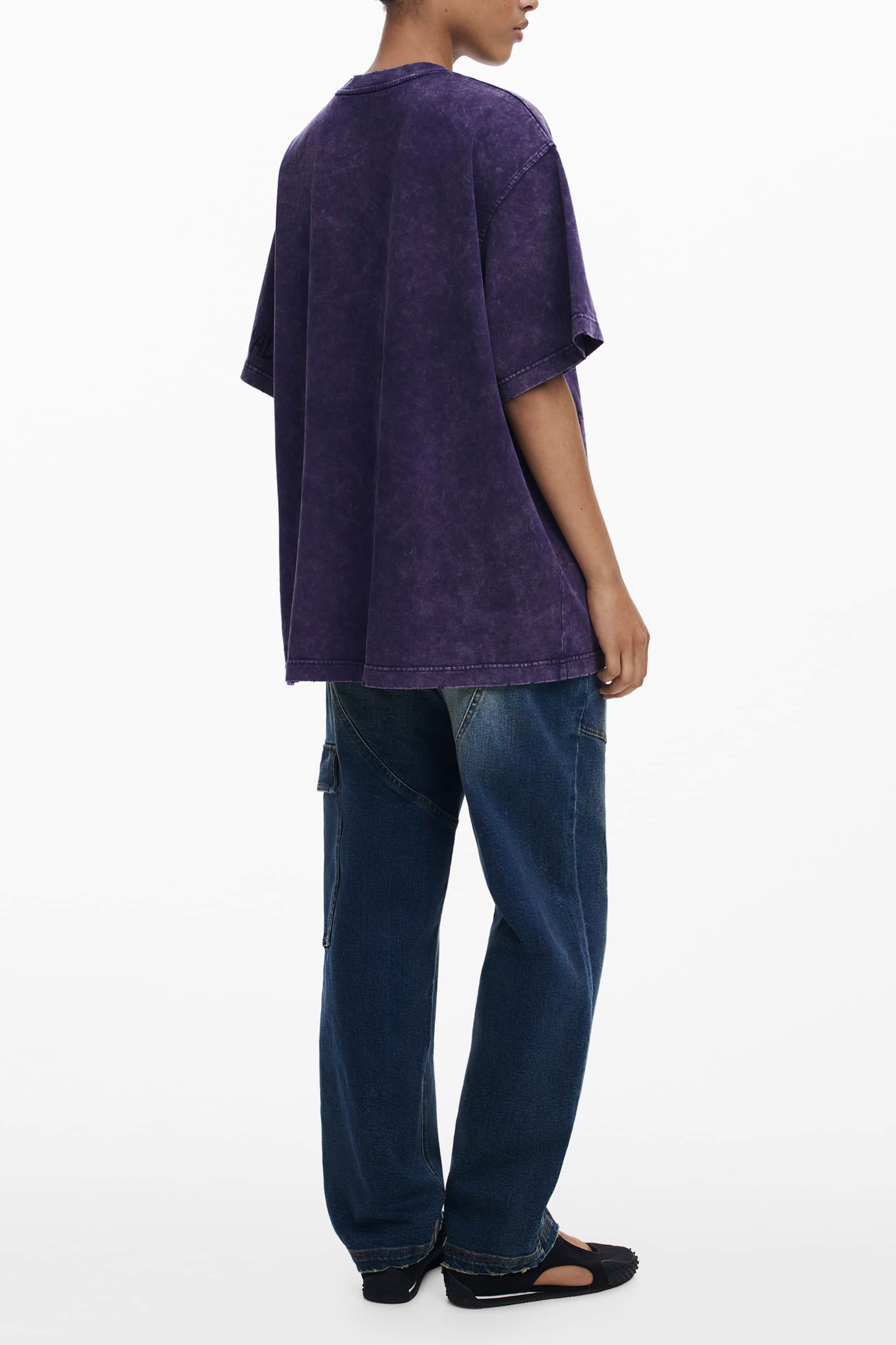 Desigual mujer manga corta t-camisa morado