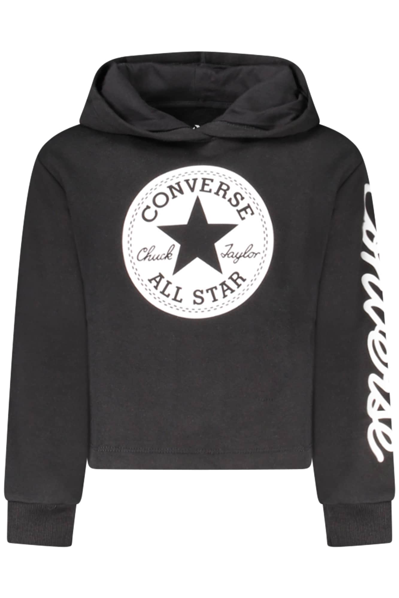 Converse Niñas Con Cremallera Sudadera Con Capucha, Negro