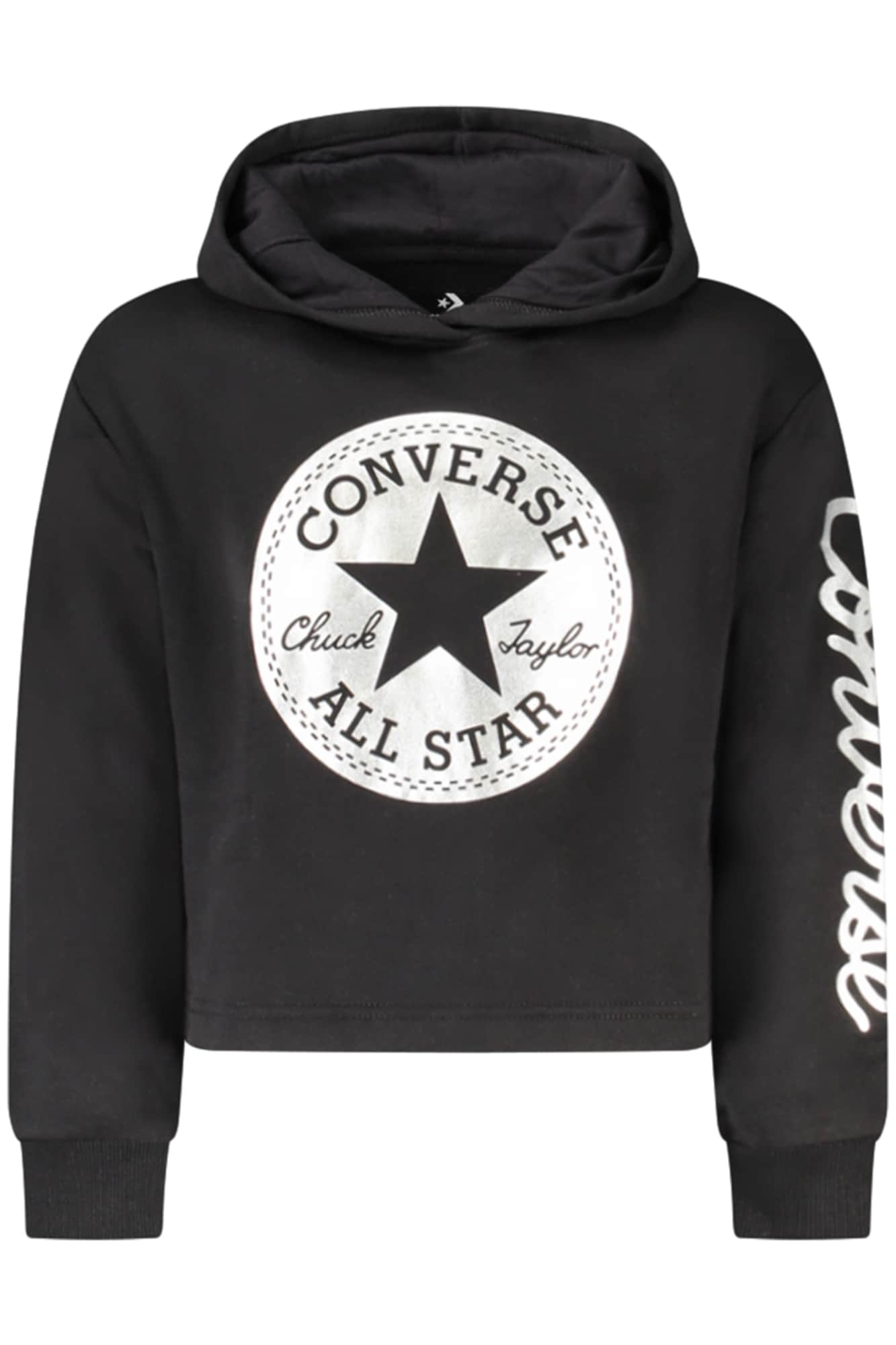 Converse Niñas Con Cremallera Sudadera Con Capucha, Negro