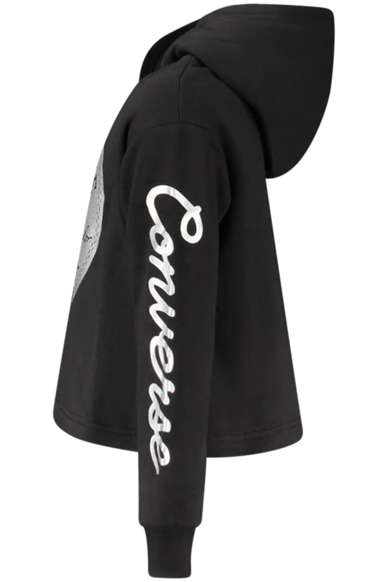 Converse Niñas Con Cremallera Sudadera Con Capucha, Negro