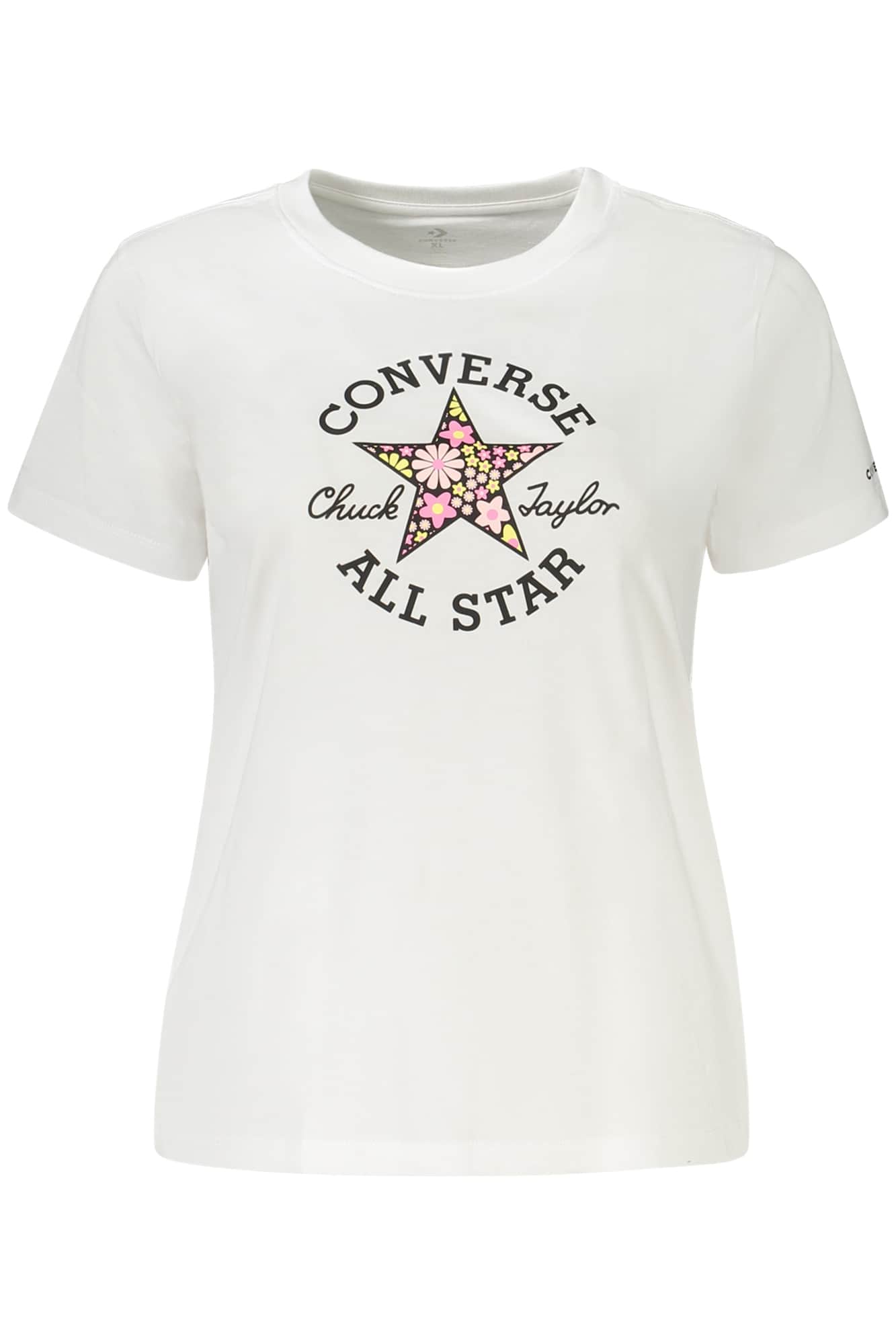 Converse Niñas Manga Corta T-CAMISA, Blanco