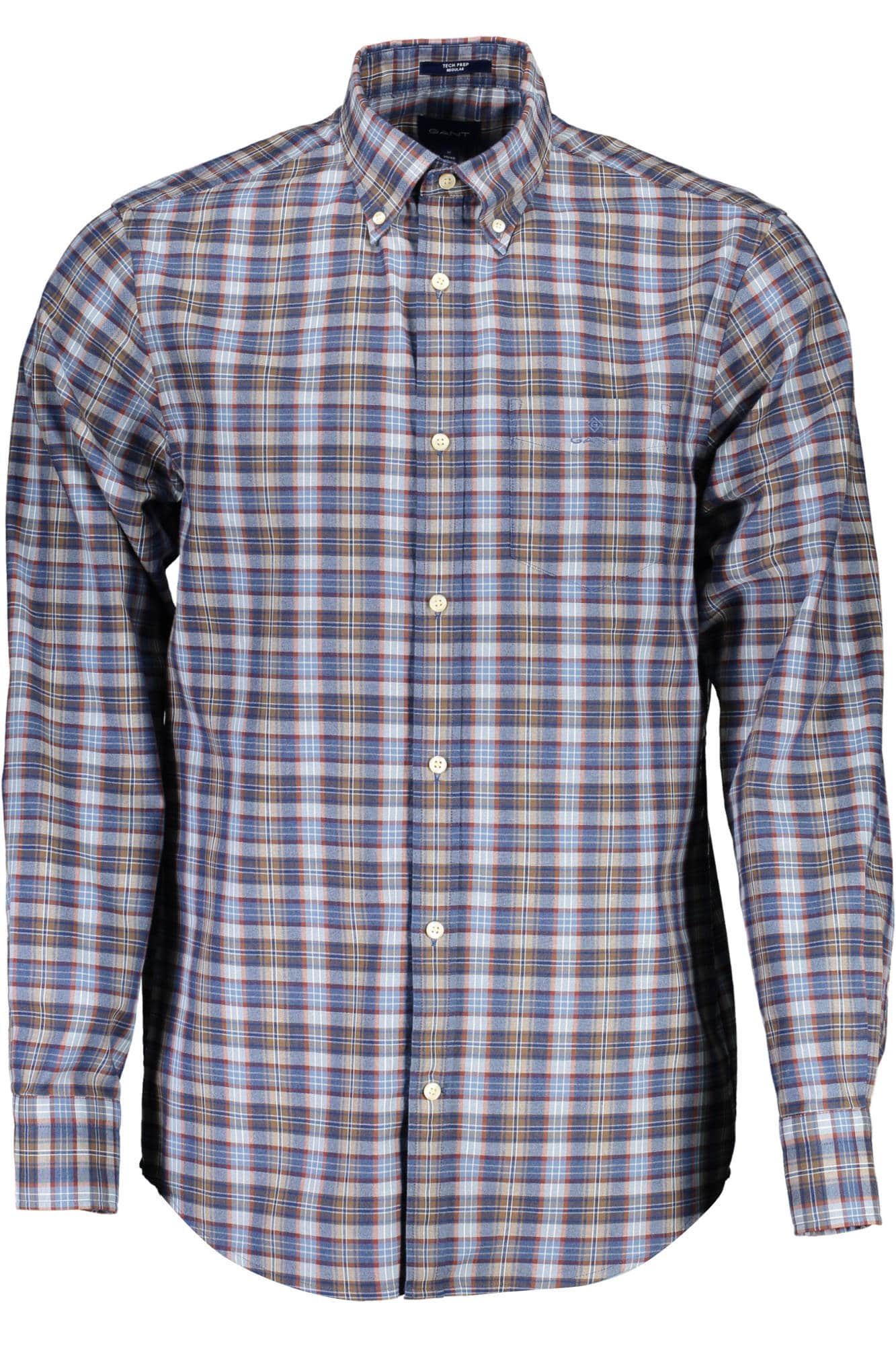 Gant hombre azul manga larga camisa