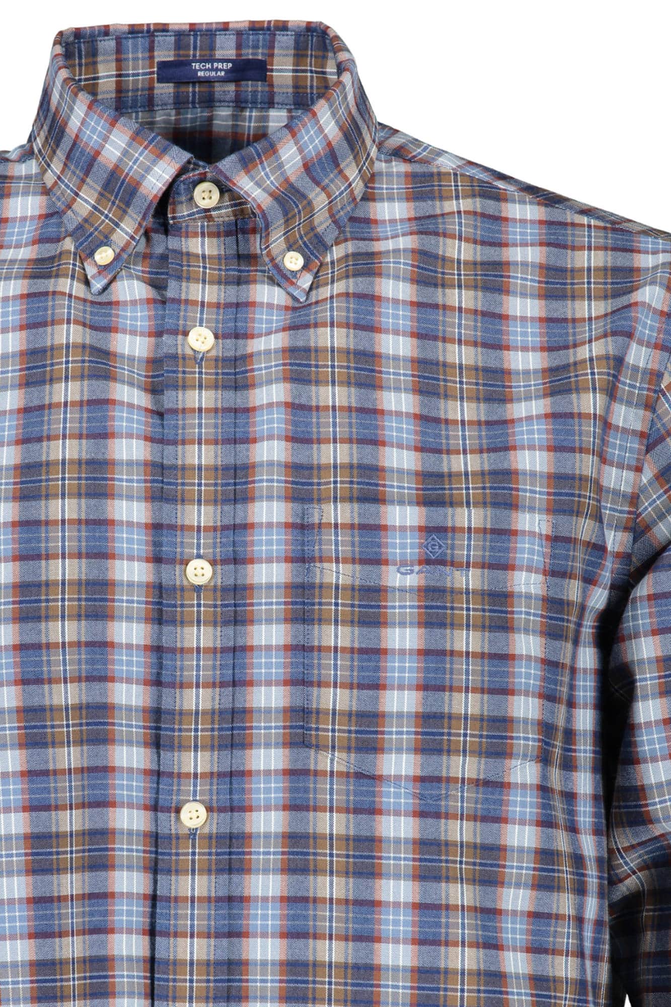 Gant hombre azul manga larga camisa