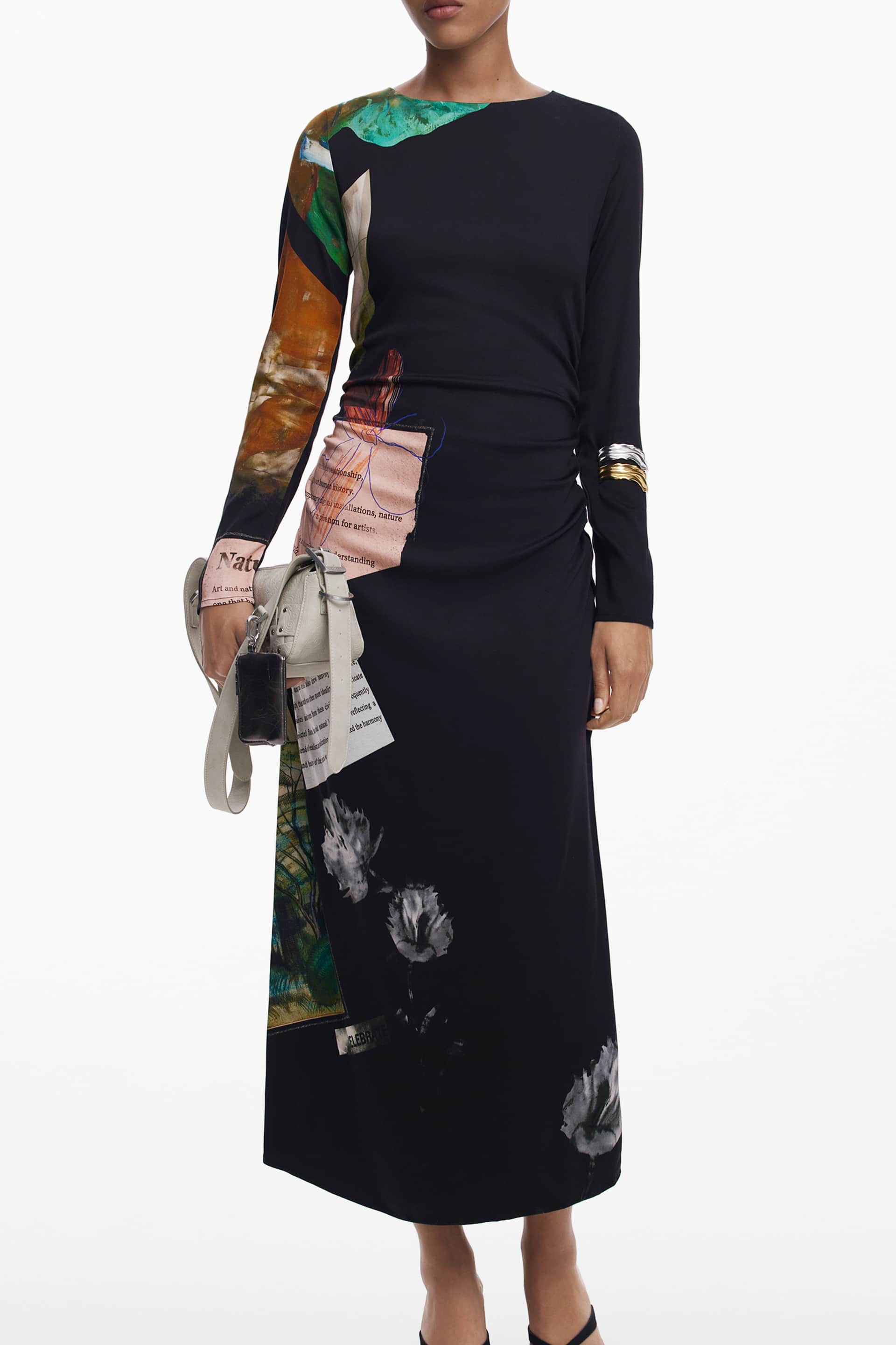 Desigual mujer largo negro vestido