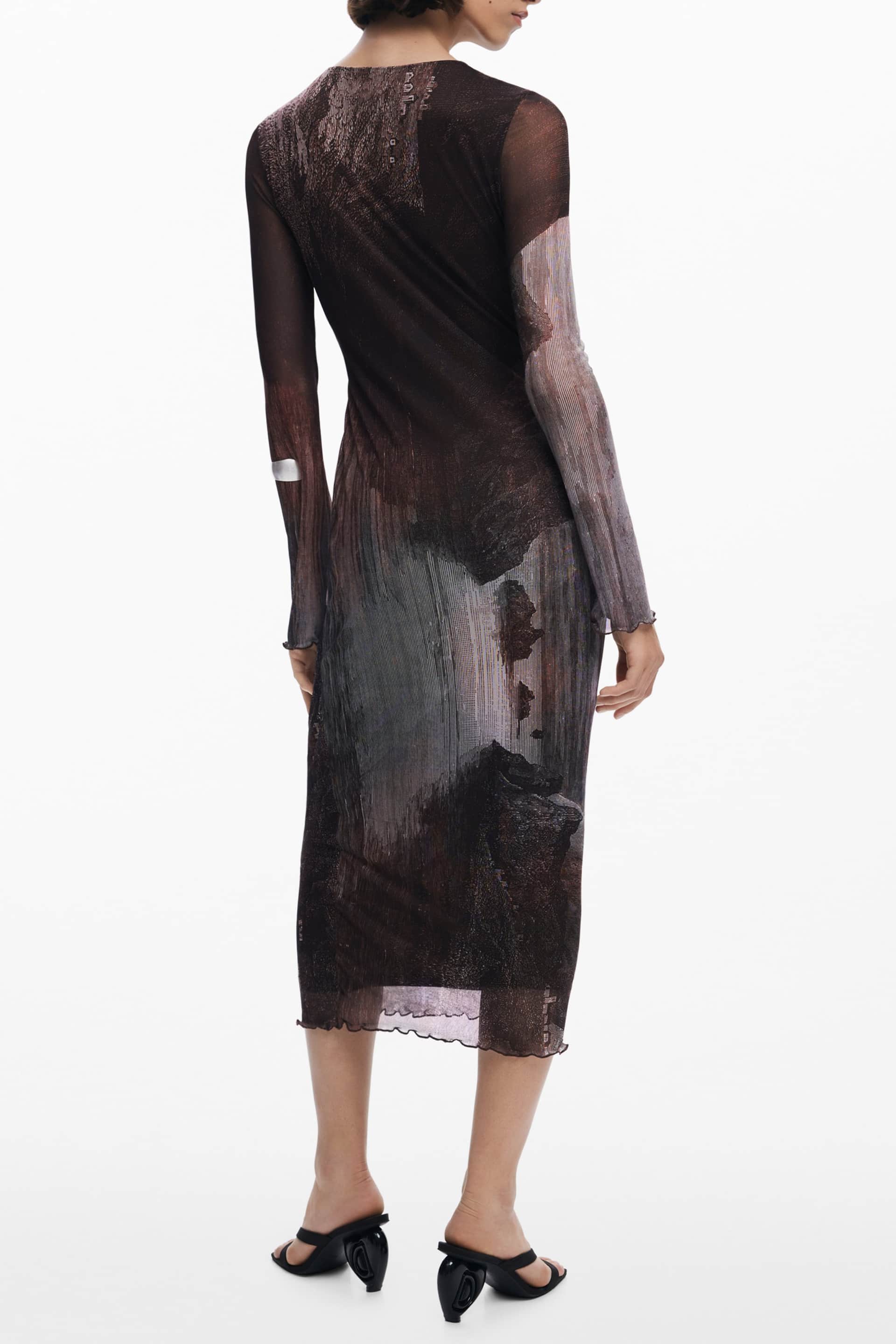 Desigual mujer largo vestido in marrón