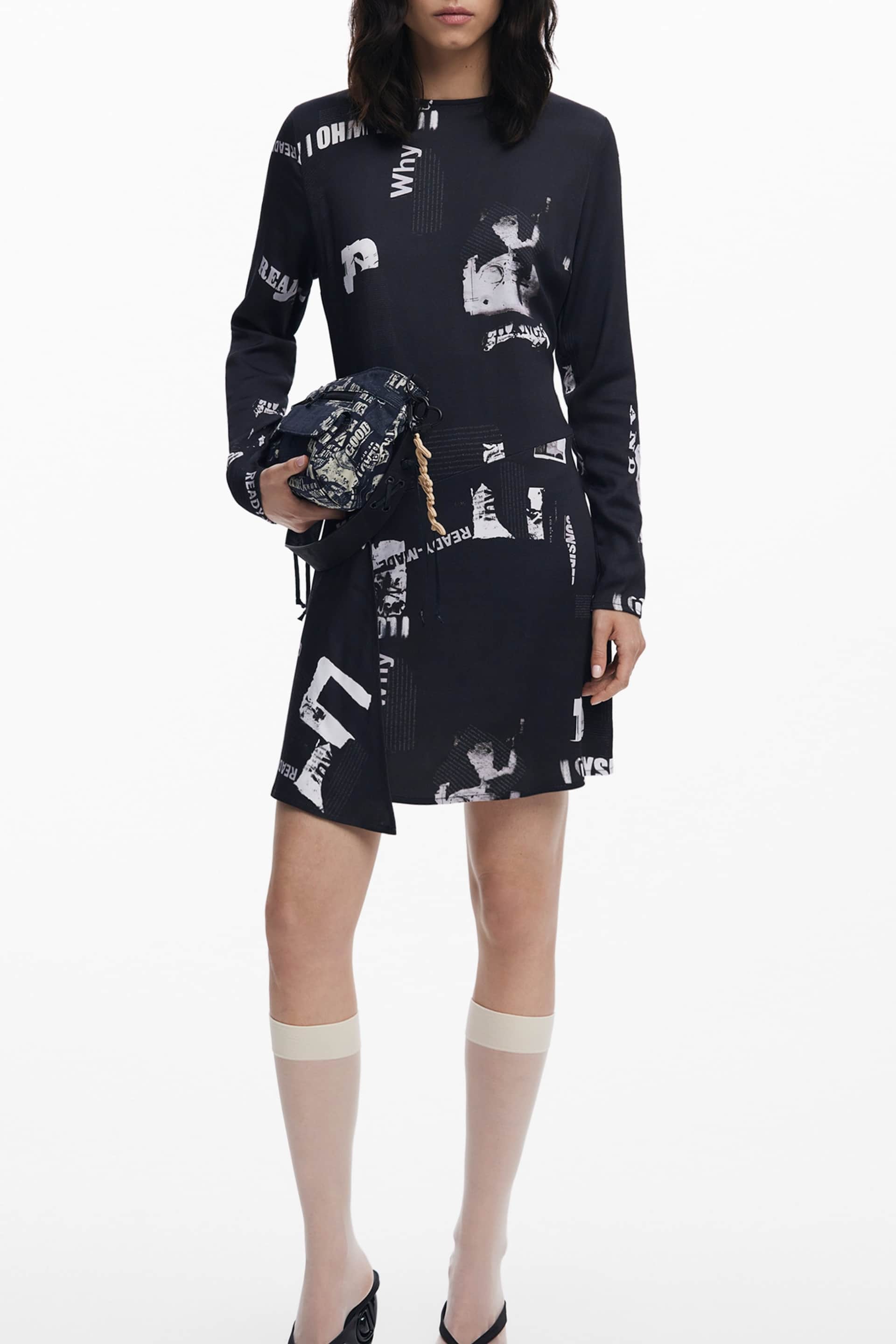 Desigual mujer corto negro vestido