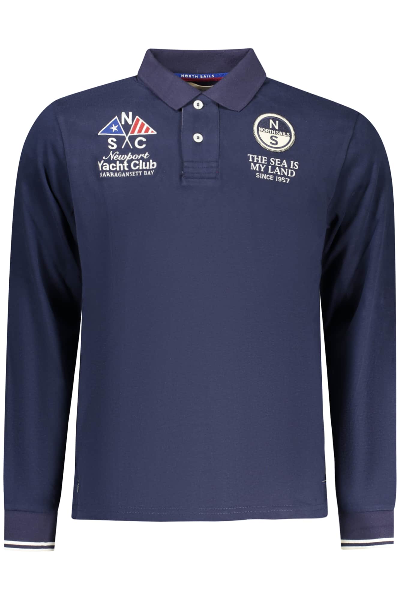 North Sails hombre manga larga polo, azul
