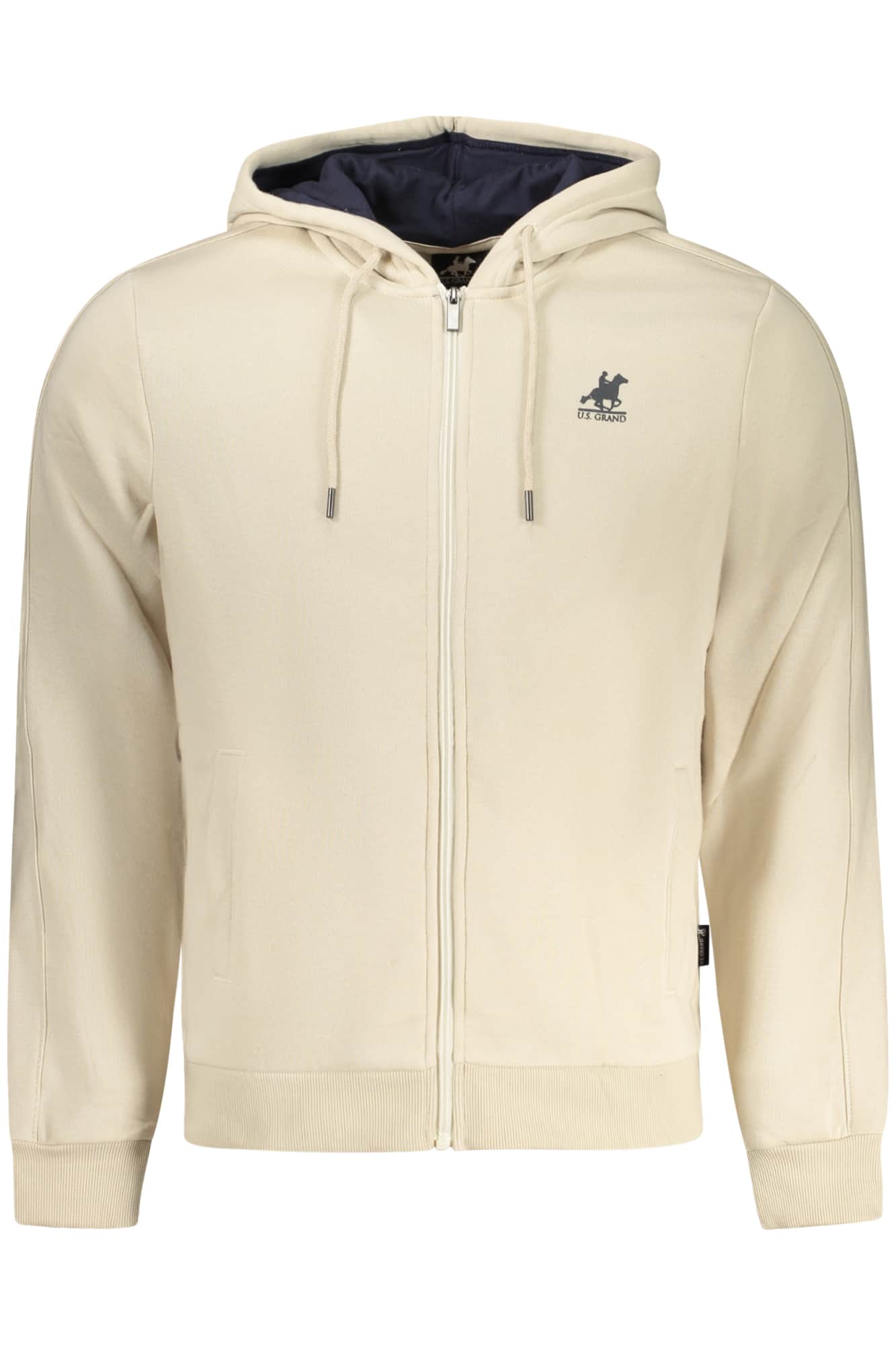 US Grand hombre azul con cremallera sudadera