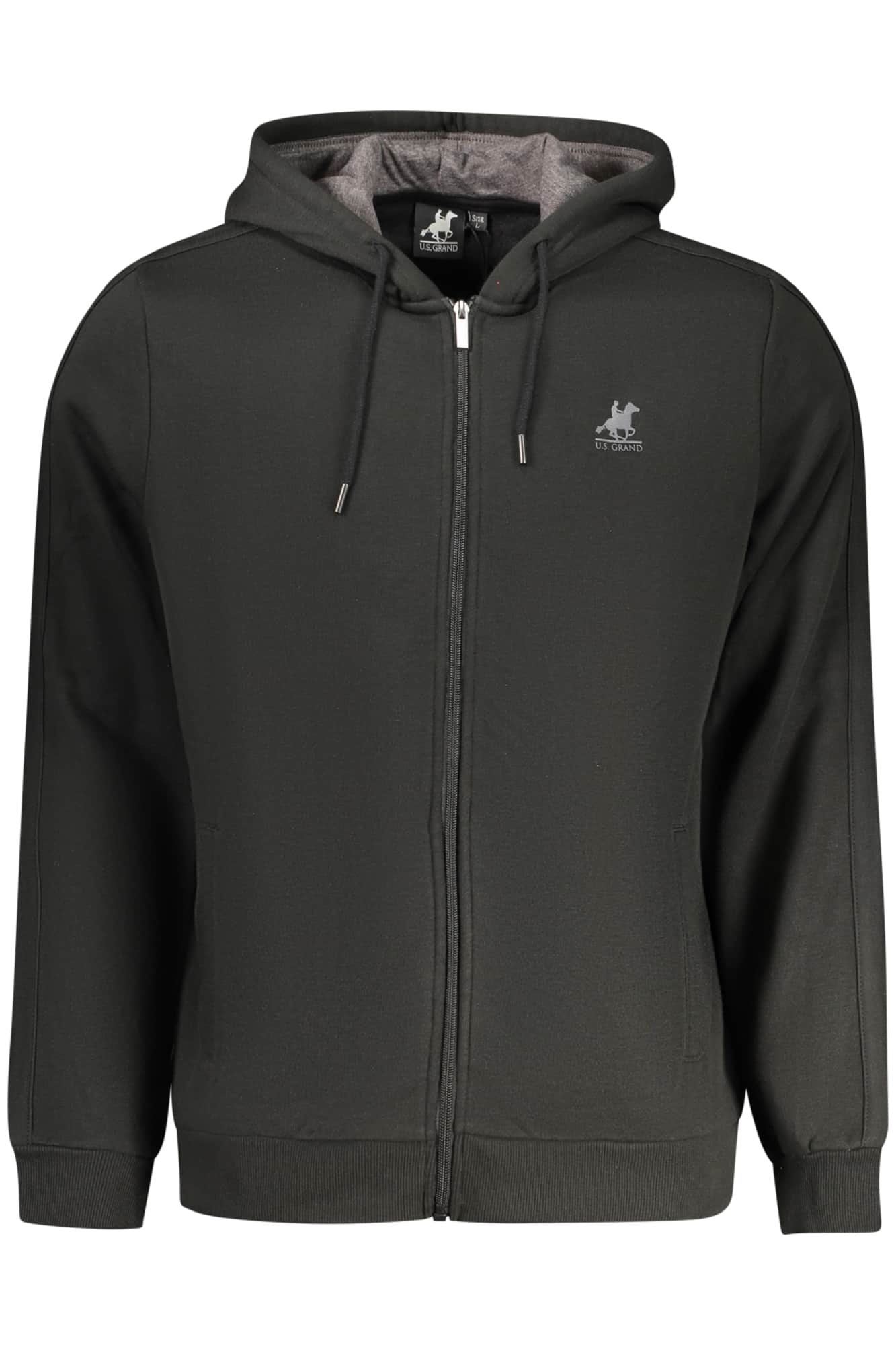 US Grand hombre azul con cremallera sudadera