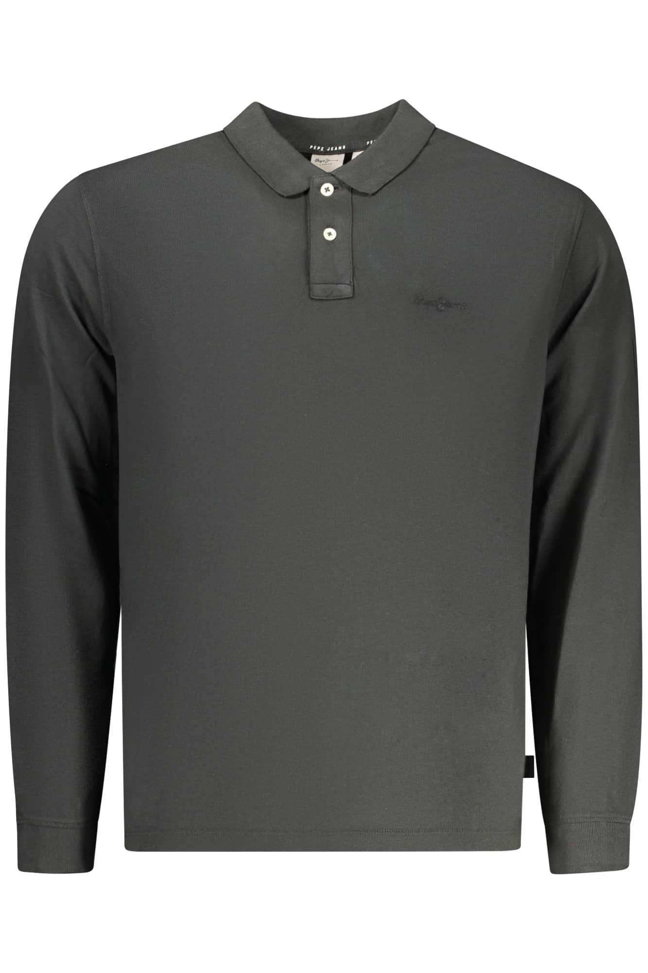 Pepe vaqueros hombre manga larga polo, negro
