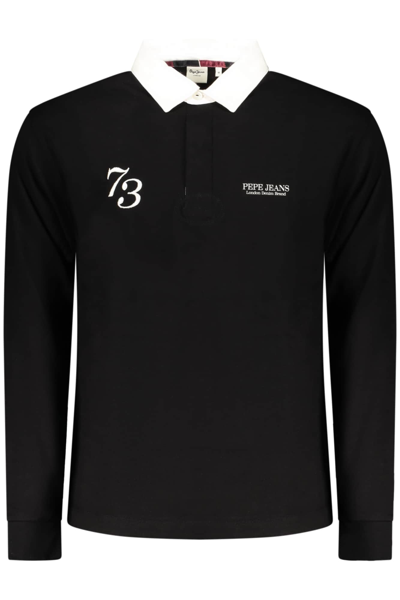 Pepe vaqueros hombre manga larga polo, negro