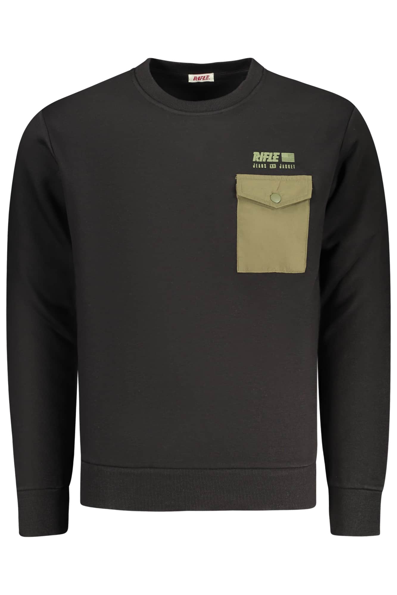 Rifle hombre con cremallera sudadera verde