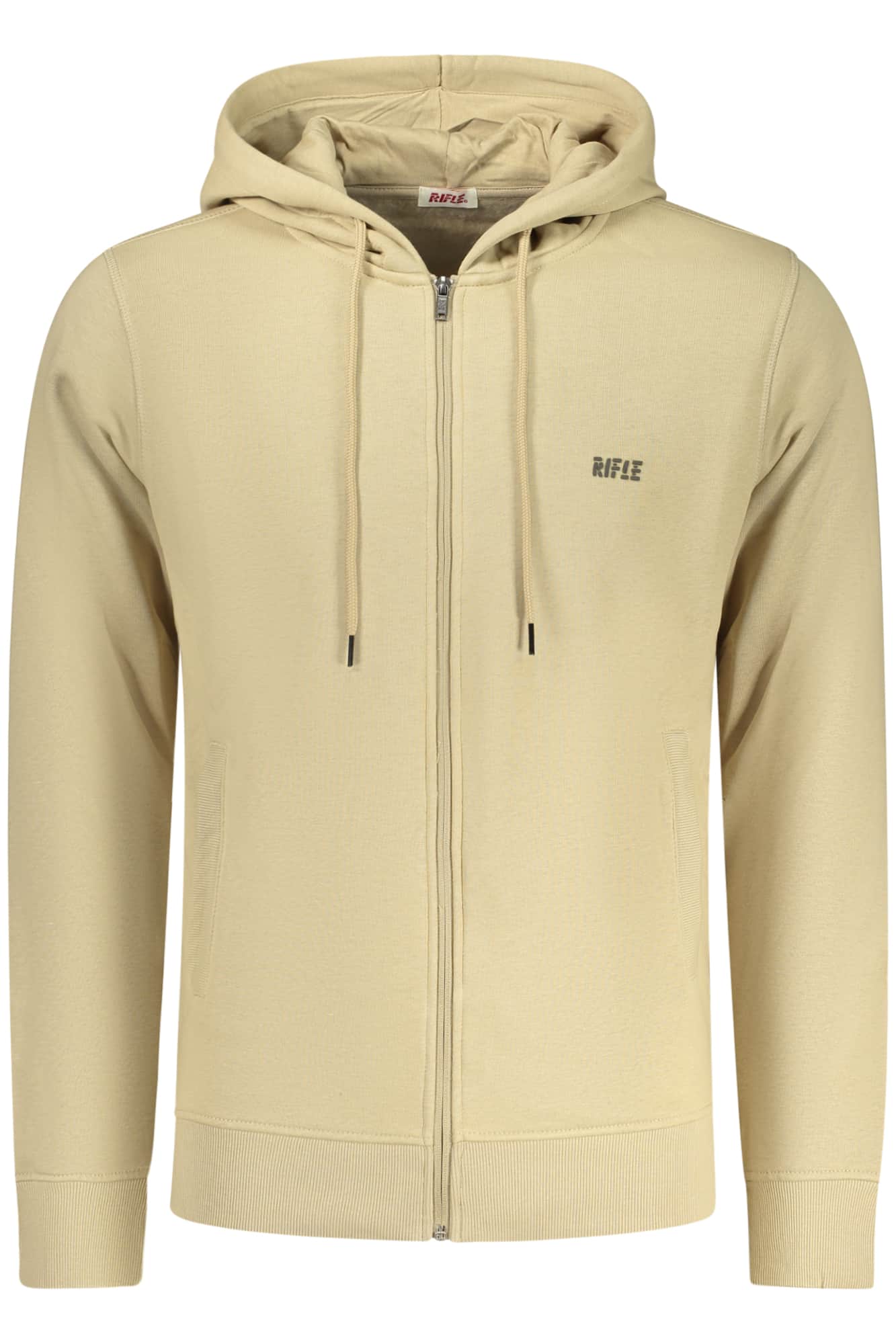 Rifle hombre con cremallera sudadera beige