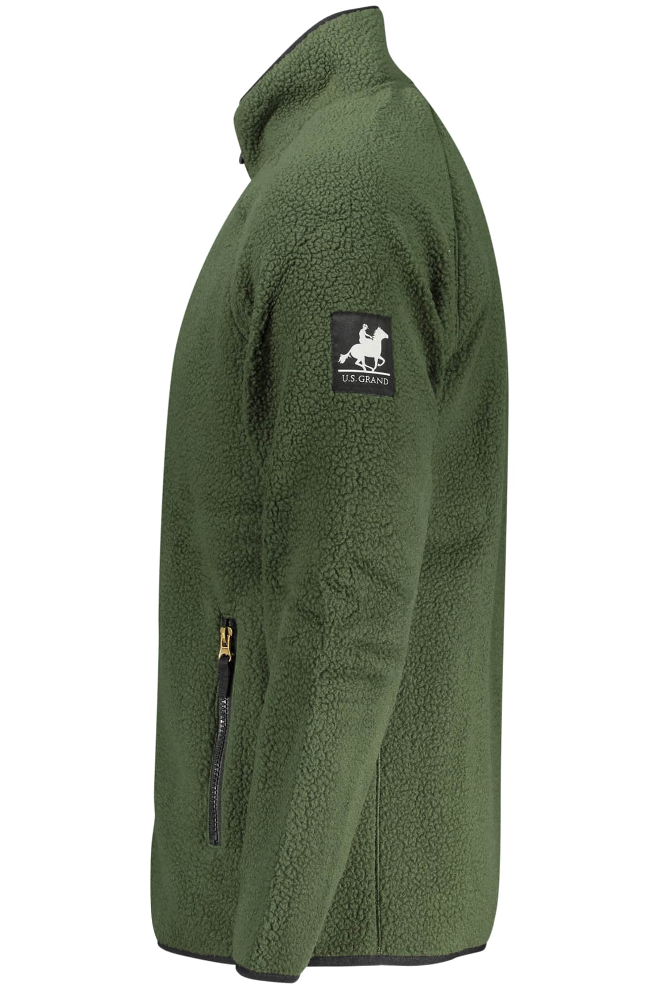 US Grand hombre verde con cremallera sudadera