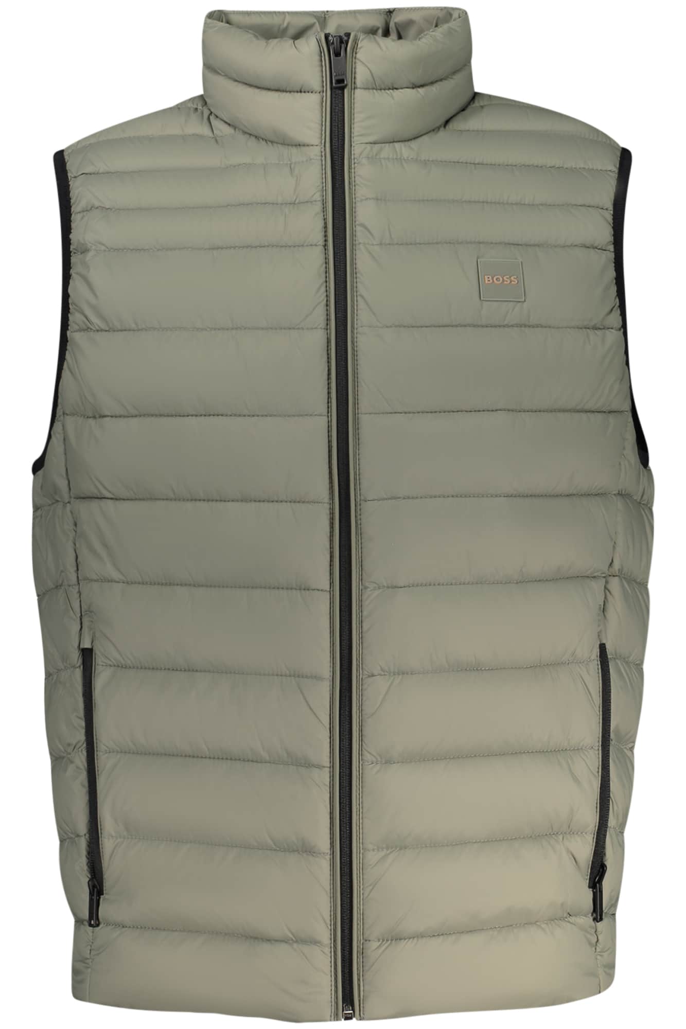 Boss hombre verde sin mangas chaqueta