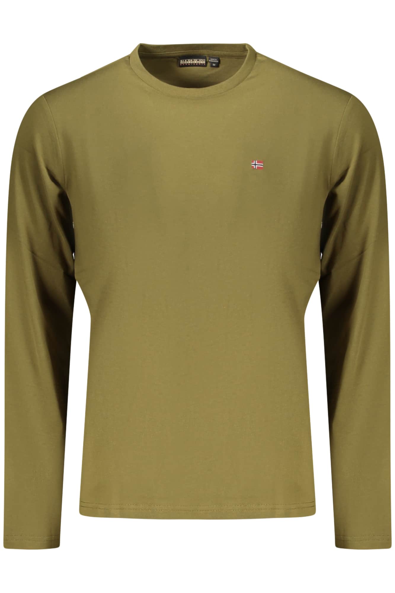Napapijri hombre manga larga t-camisa verde