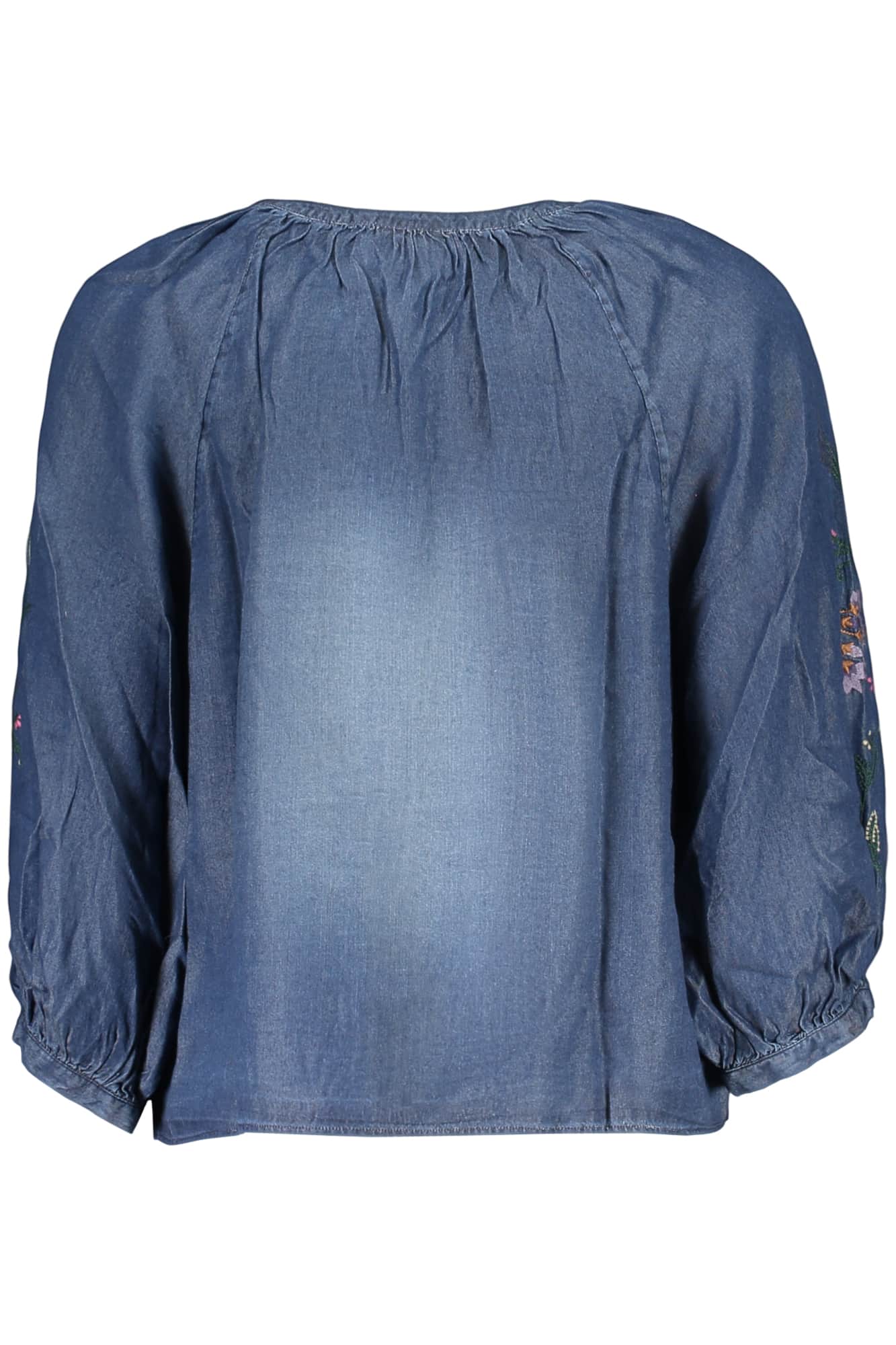 Desigual mujer manga larga camisa, azul