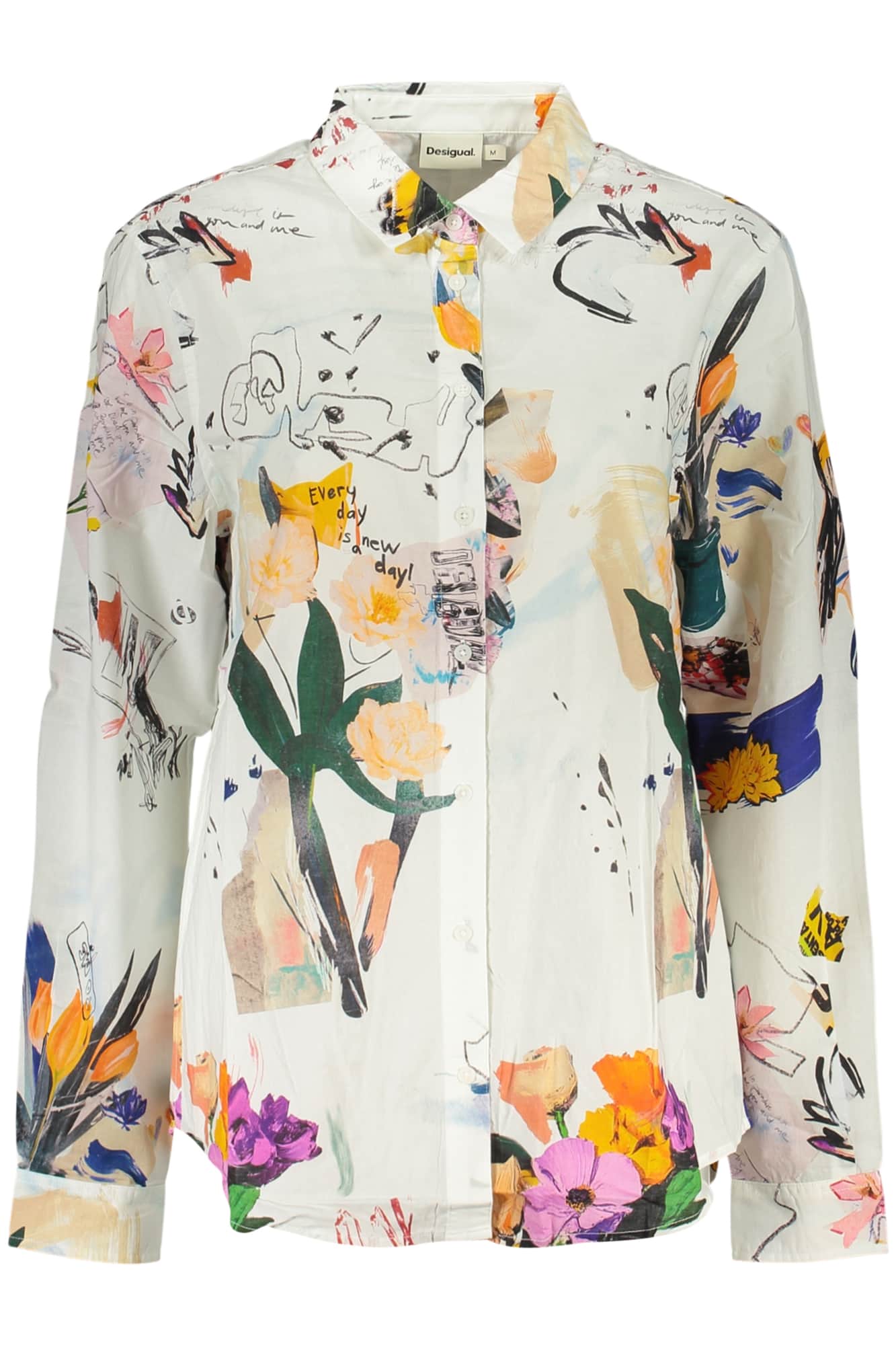 Desigual mujer manga larga camisa blanco