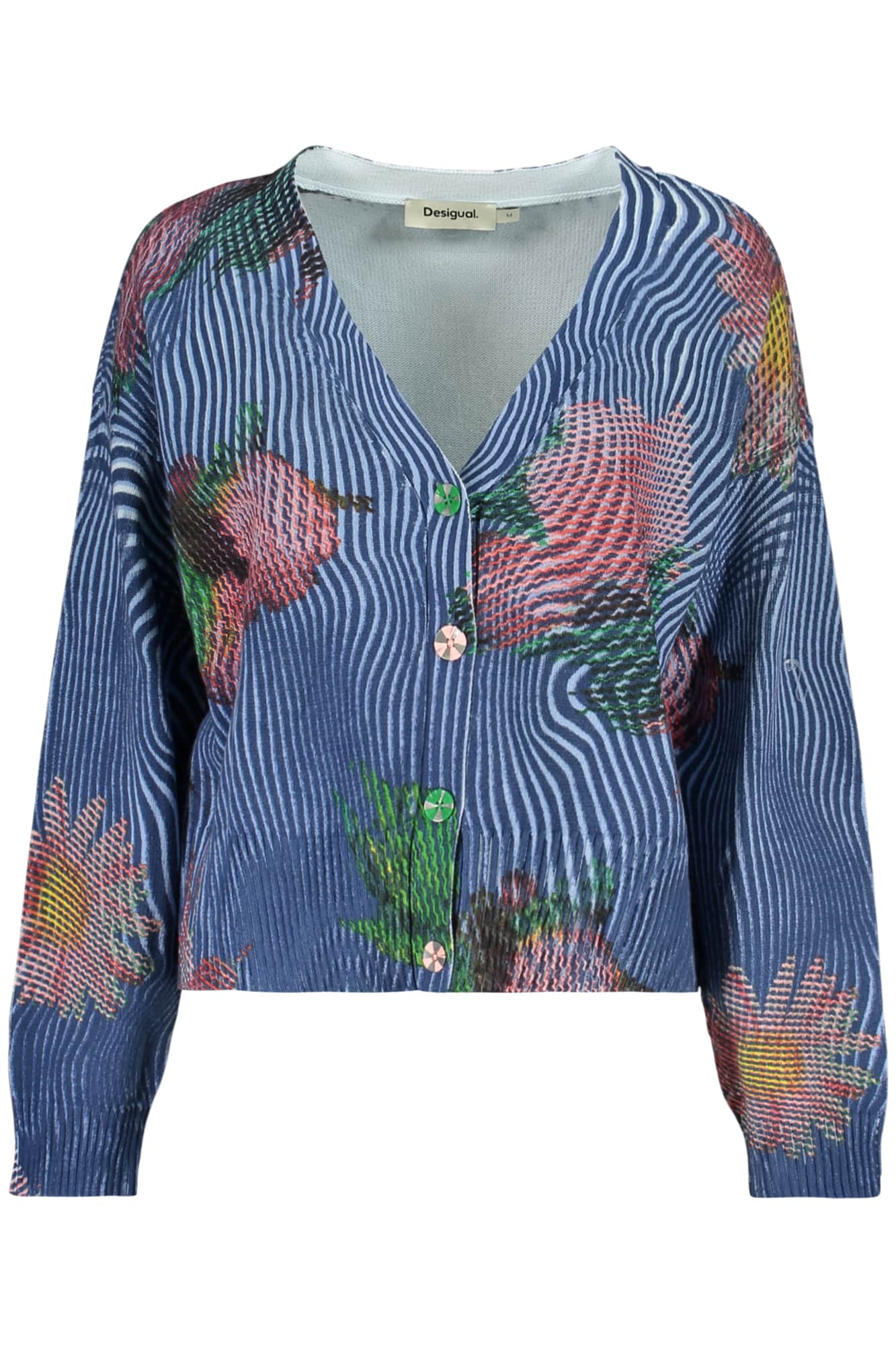 Desigual mujer azul cárdigan