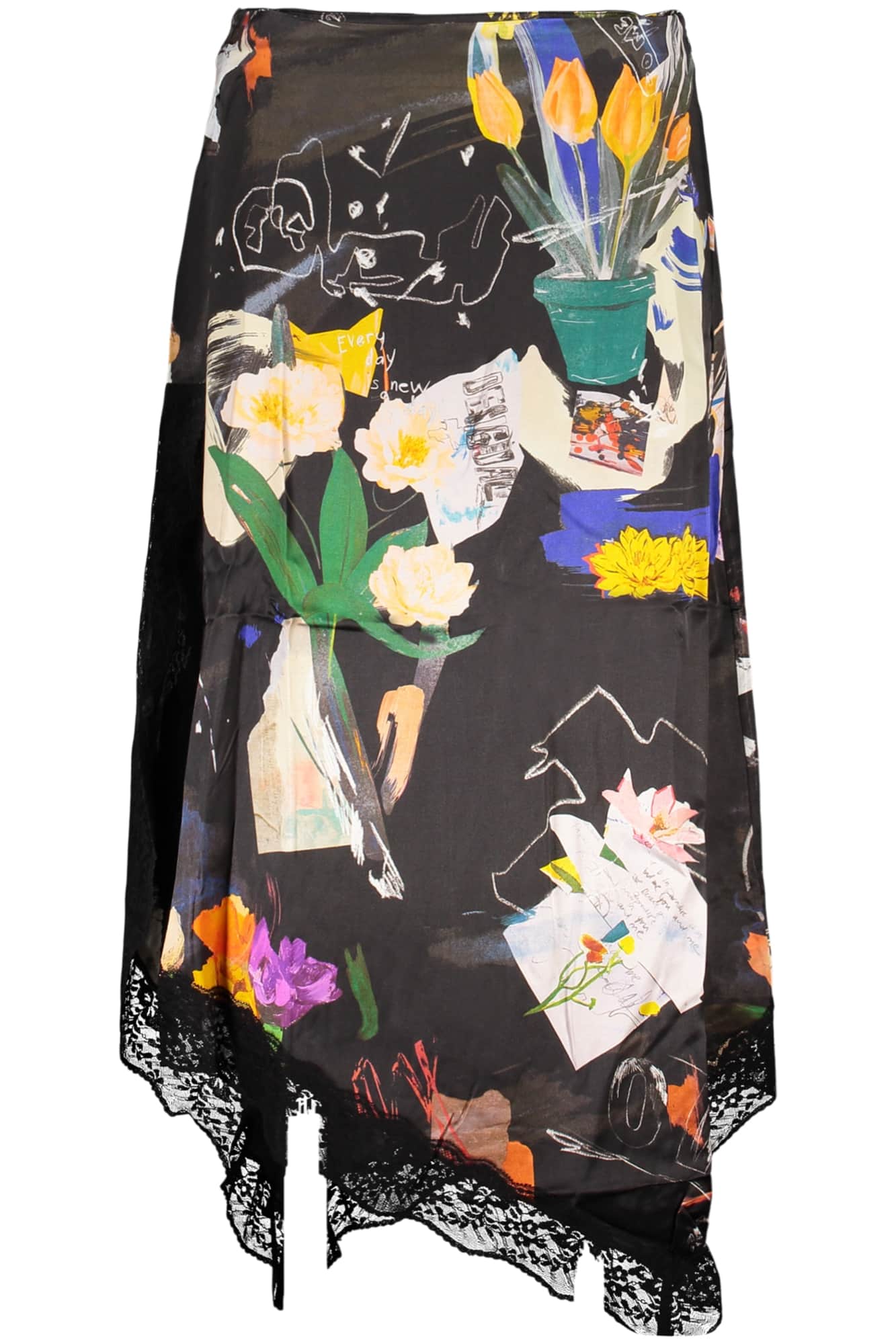 Desigual mujer largo falda negro