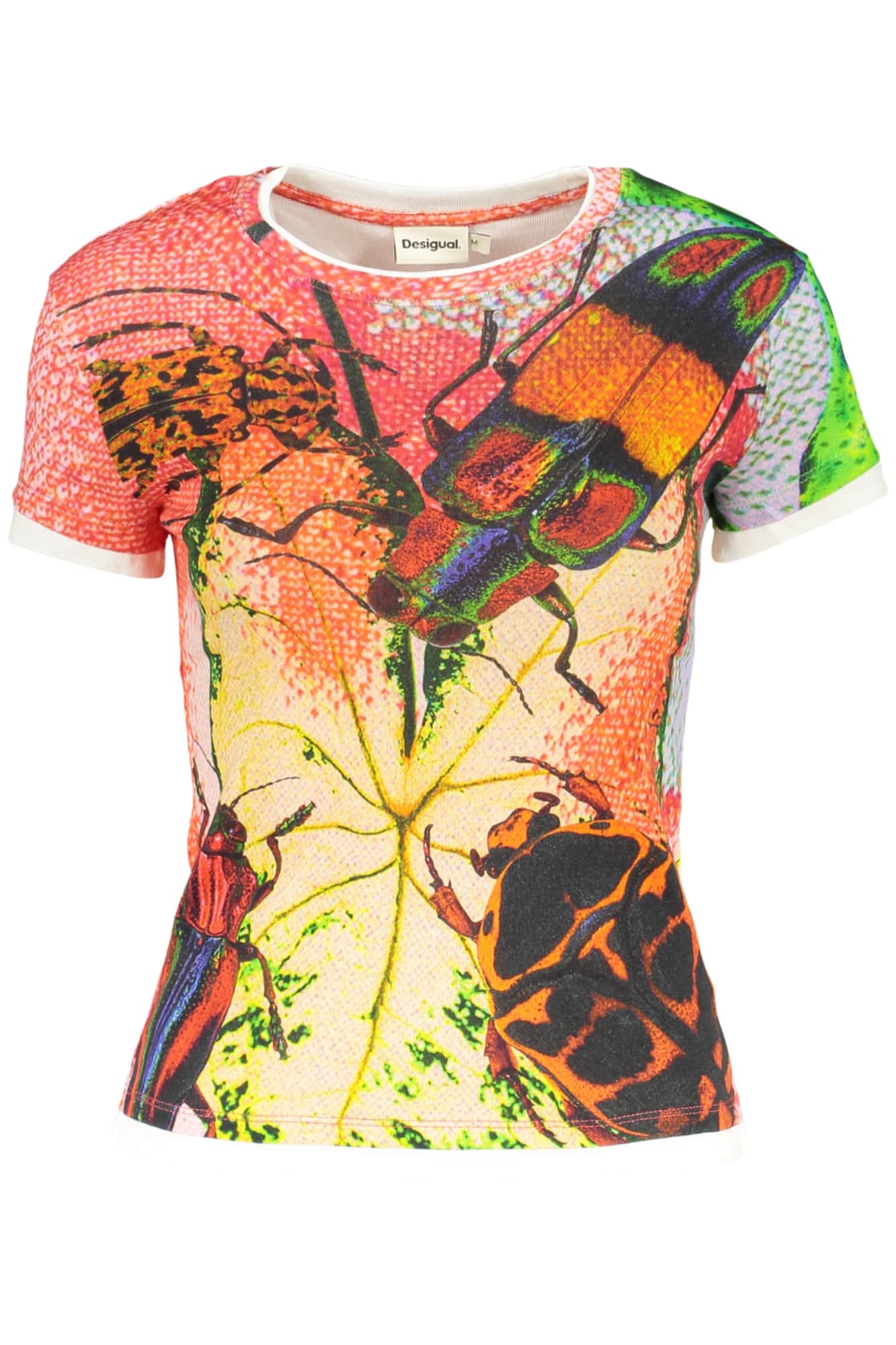 Desigual mujer manga corta t-camisa, rojo