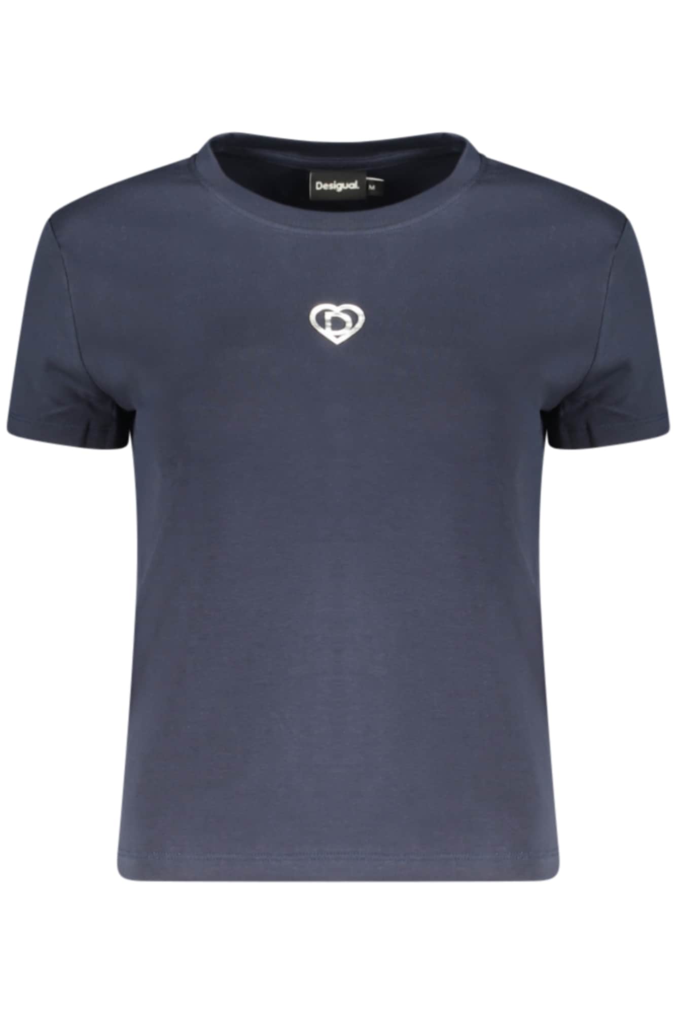 Desigual mujer manga corta t-camisa azul