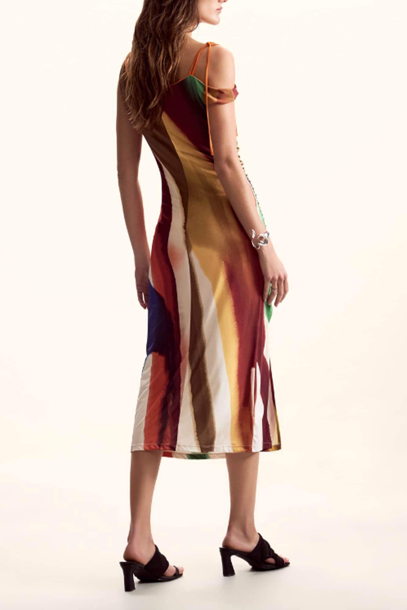 Desigual mujer largo vestido in marrón