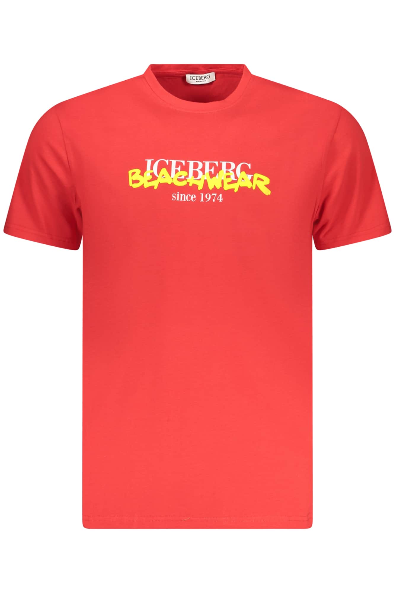 Iceberg hombre manga corta t-camisa amarillo