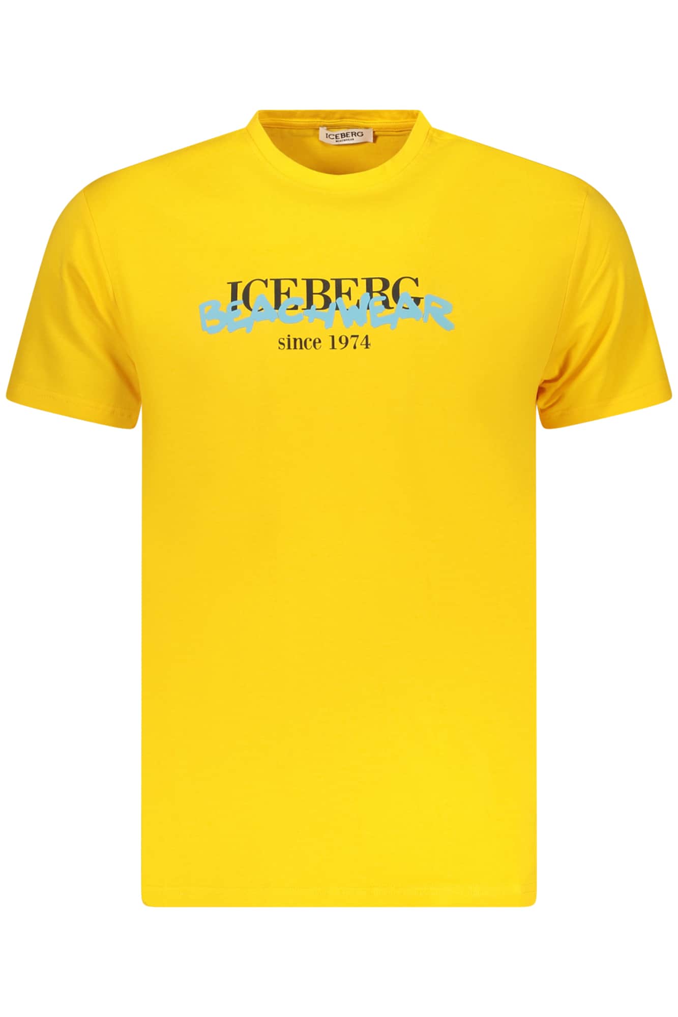 Iceberg hombre manga corta t-camisa amarillo