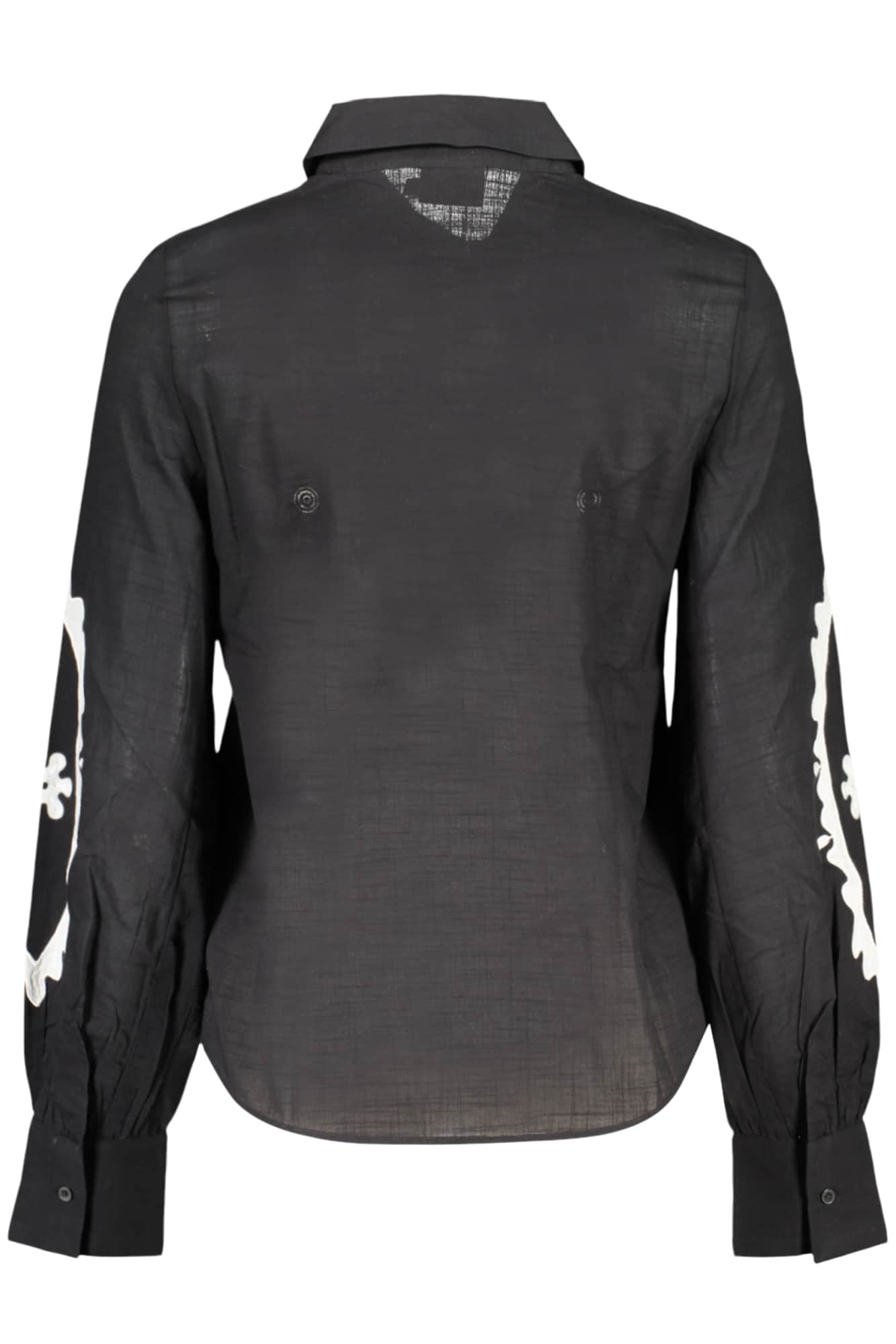 Desigual mujer manga larga camisa, negro