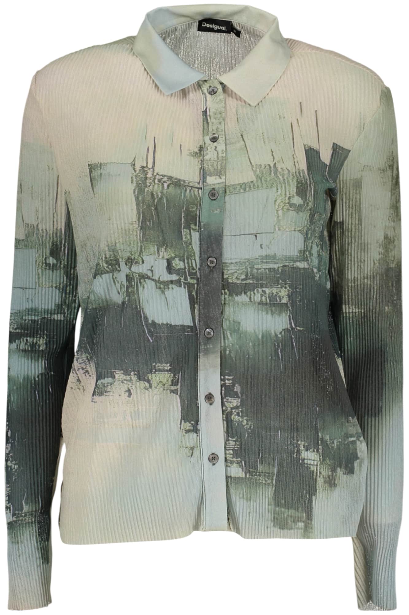 Desigual mujer manga larga camisa, verde